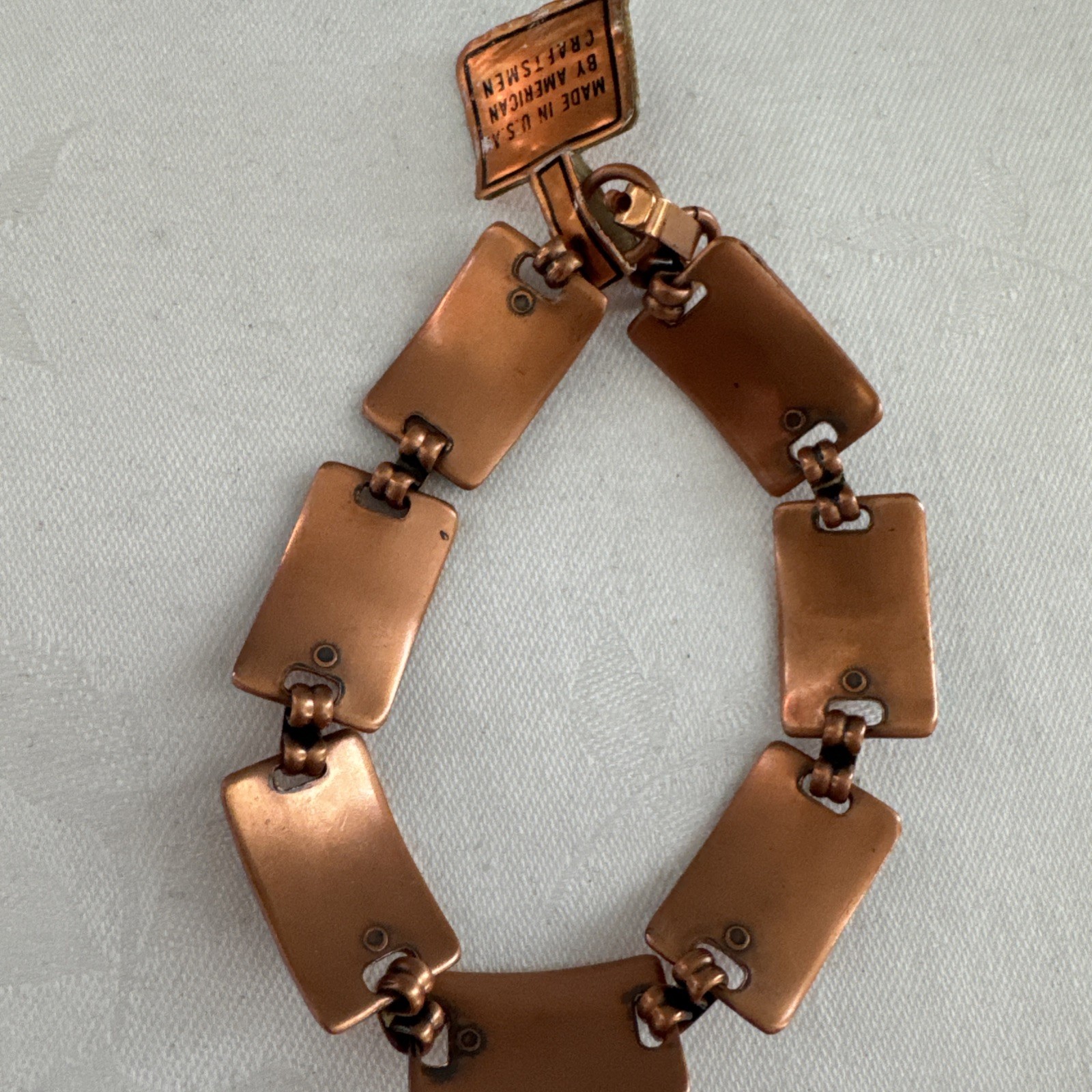 Vintage Bell Trading Post Solid Copper Bracelet Southwestern Geometric 1950s-Tag