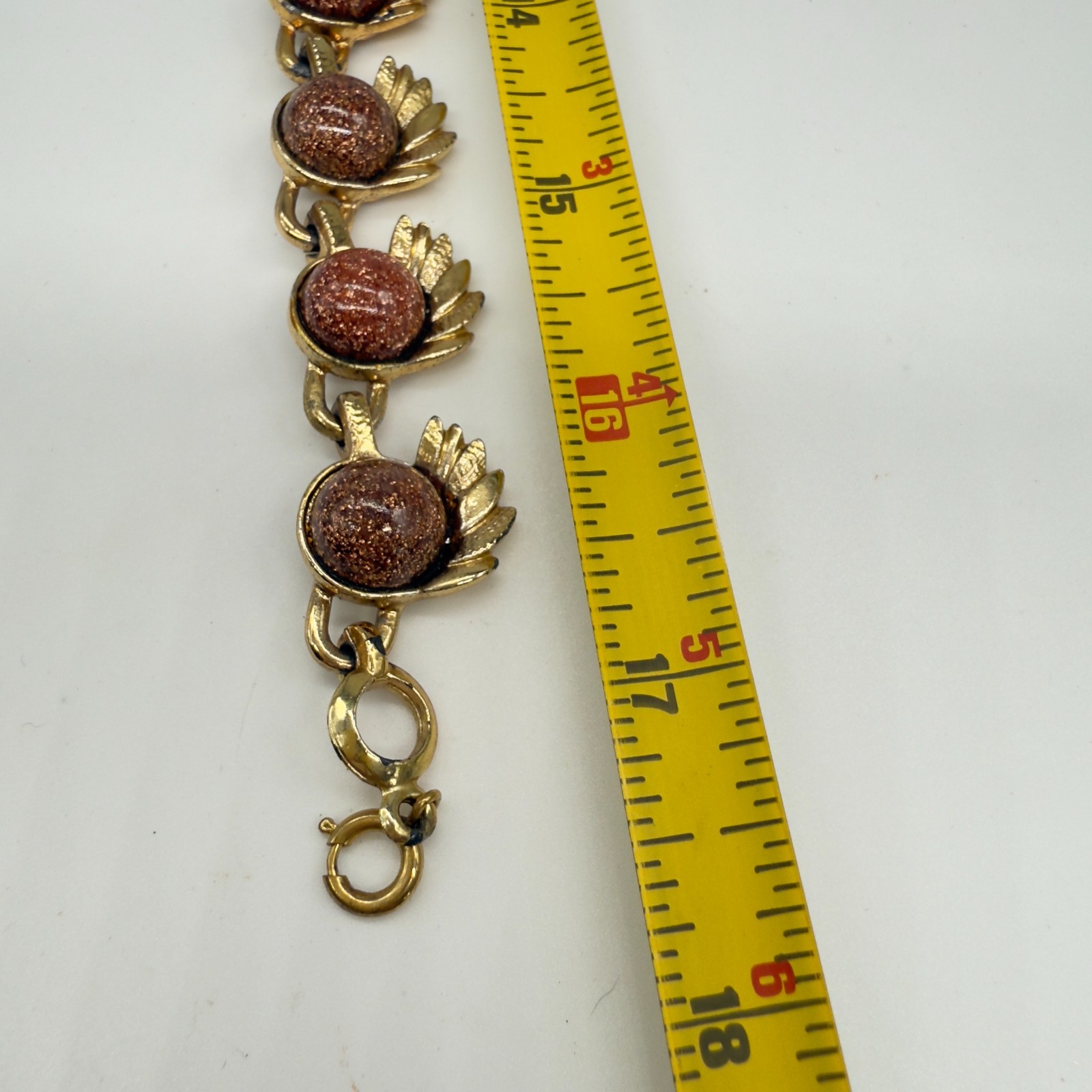 Vintage Goldstone Necklace Gold Tone 17.5 Inches