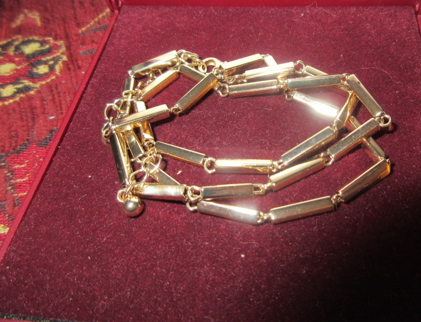 Lovely goldplated bar link chain necklace 18-20″