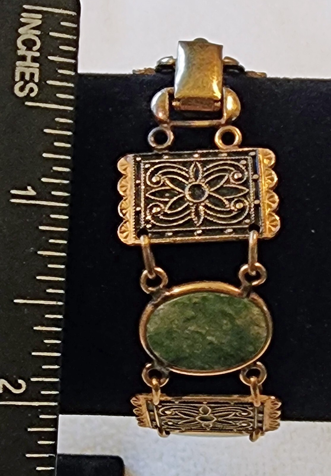 Jadeite & 1/20 12K Gold Filled 1934-1950’s Bracelet by Binder Brothers