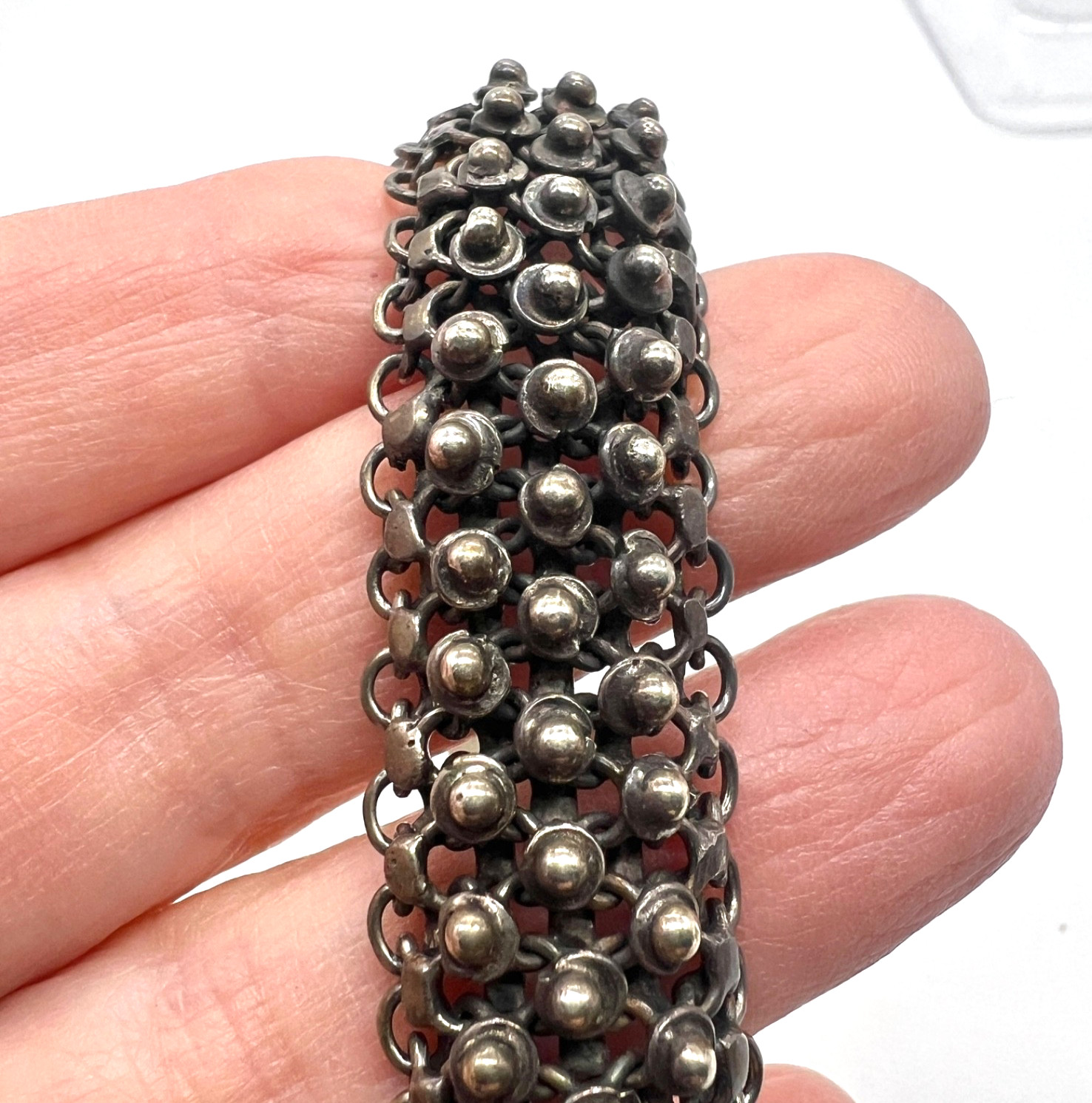 Antique Vintage 925 Sterling Cannetille Etruscan Bracelet 49 Grams