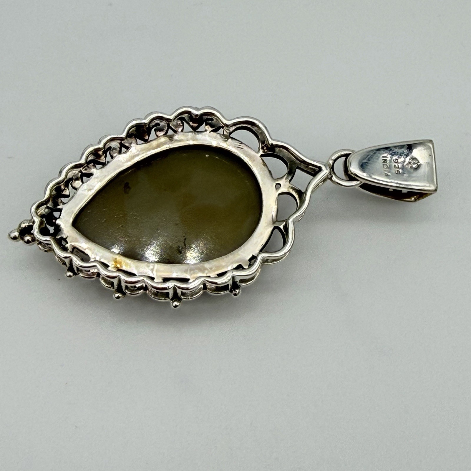 Vtg 925 Sterling Silver Pink Druzy Quartz Pendant 15.9 Signed GS QVC HSN Estate