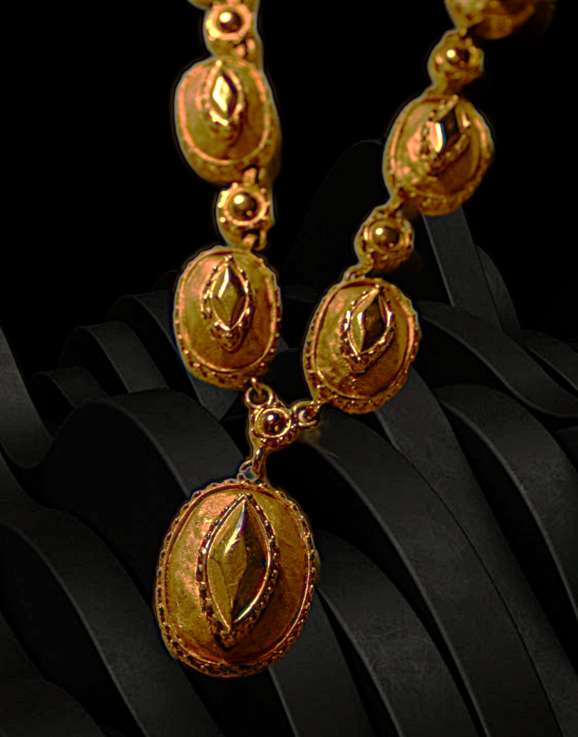 Vintage Hattie Carnegie Signed Gold Tone Collar Necklace