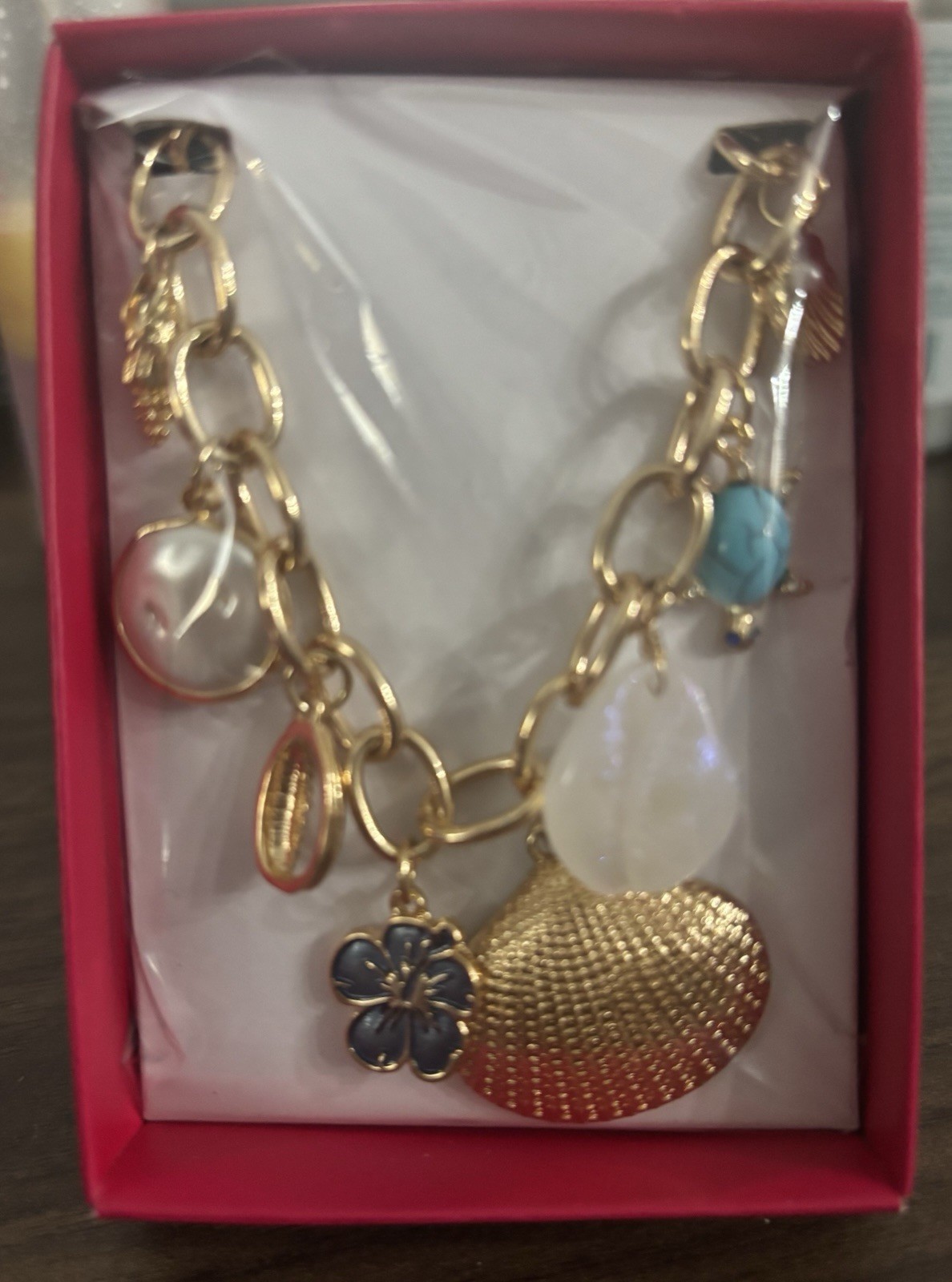 Avon Charm Medley Link Necklace 16.5 Inches Long. Brand New In Original Package