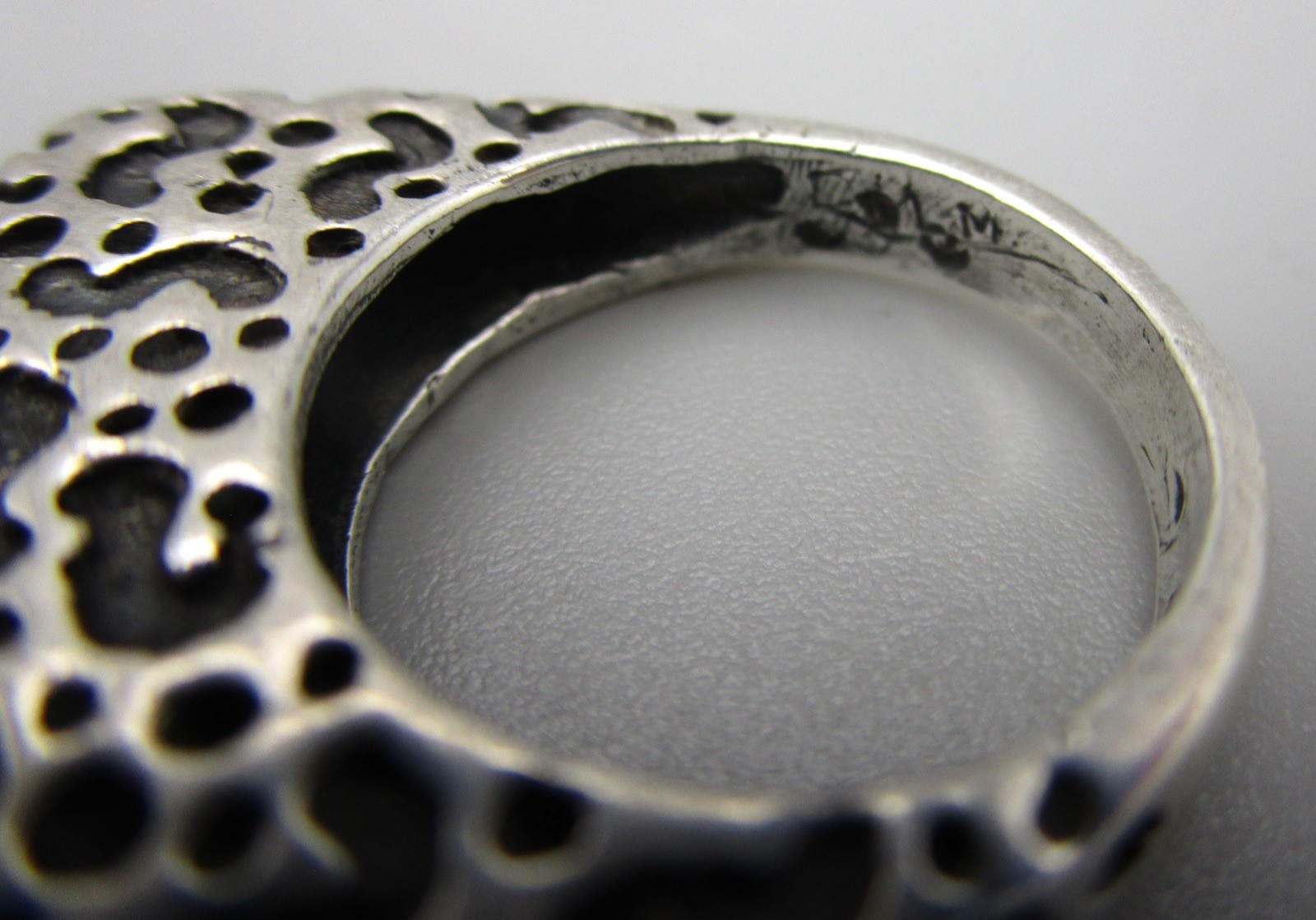 CLASSIC DIAN MALOUF STERLING DOTTED STACK RING GUARD SZ 5.75 