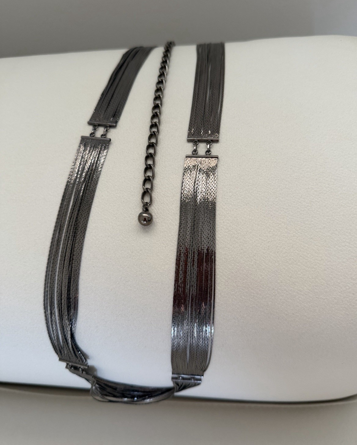Vintage Silver Tone Multi-Strand Mesh Belt / Necklace