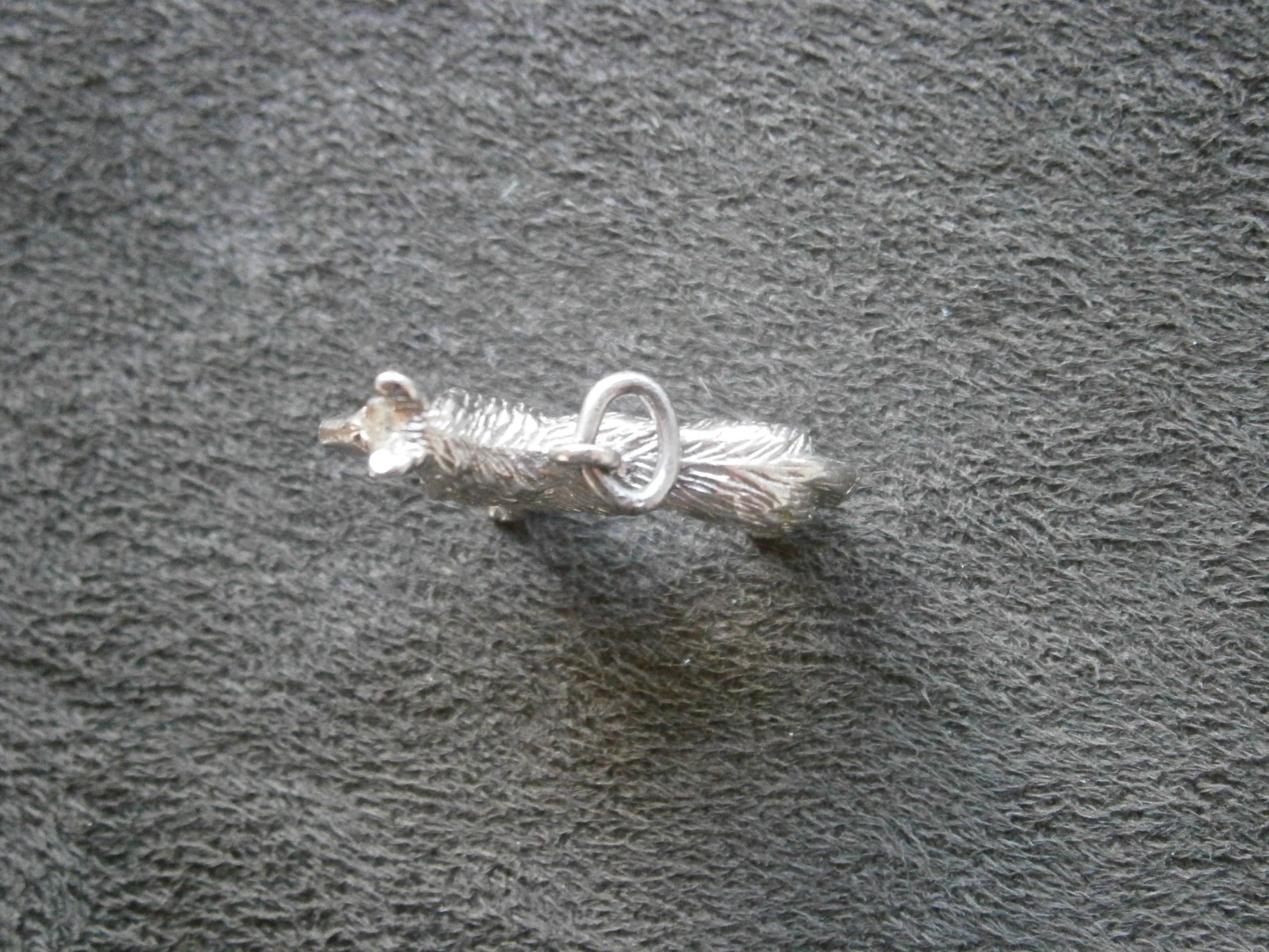 Rough Collie Lassie Dog Vintage Solid Shiny Sterling Silver Bracelet Charm 5.4g
