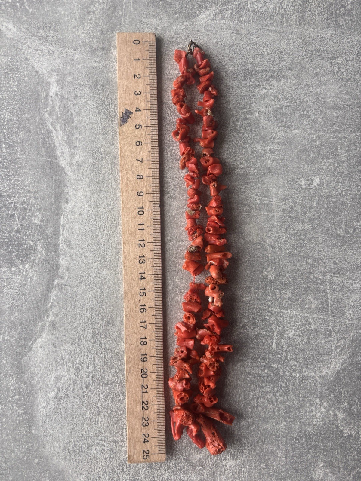 Natural Red Coral Necklace Branch Beads Vintage 43g 25cm Genuine Coral Jewelry