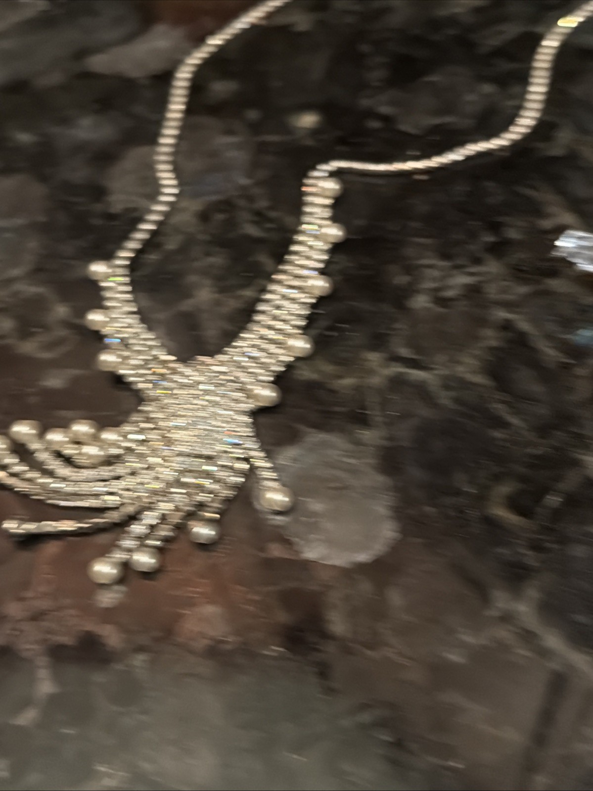 Vintage Rhinestone Swirl Glamour Pearl Dangle Necklace High End Costume Jewelry