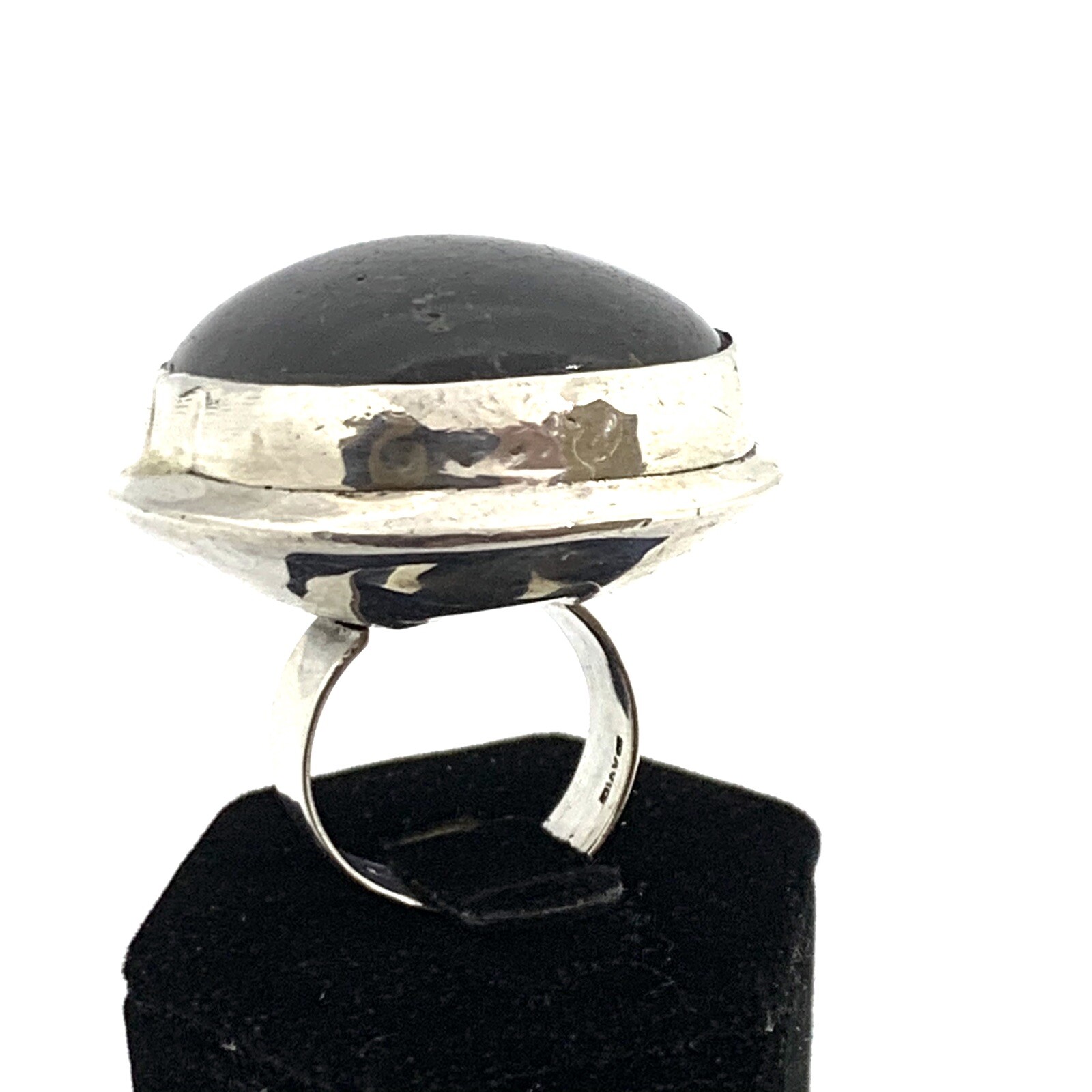 David San Miguel Allende Mexican Sterling Silvet Black Coral Huge Ring Sz 7.25.
