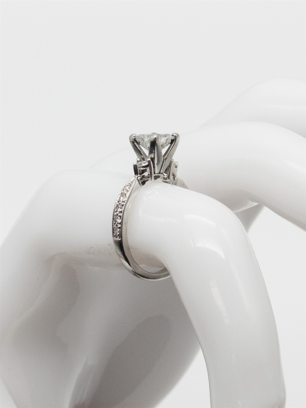 Signed COAST 1.53ct SI H Princess Cut Diamond Platinum Wedding Ring