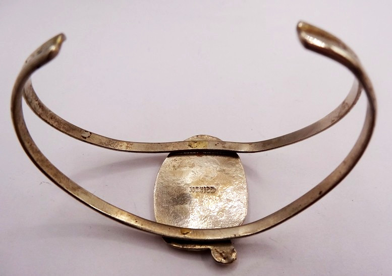 Vintage Mexico Silver Paua Abalone Southwest Cuff Bracelet