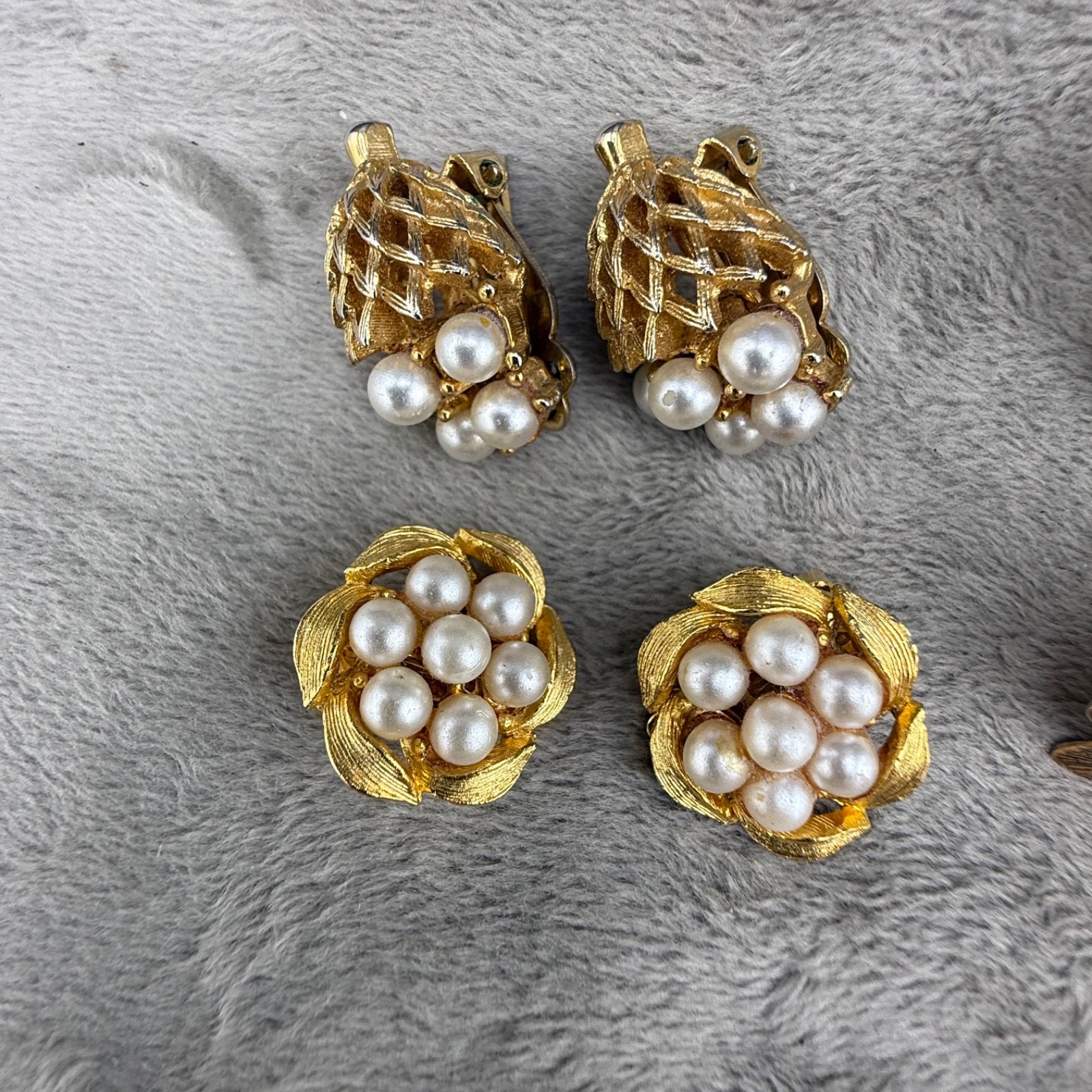 Vintage Clip On Earrings lot of 9 Every Day Wear
