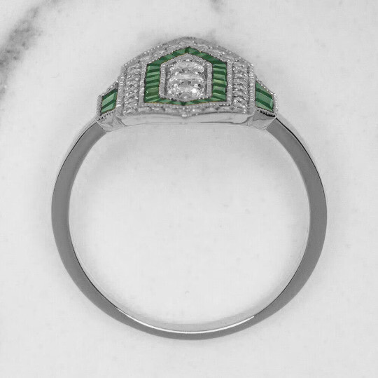 0.78Ct White Round Cut Antique Long Engagement Wedding Ring 925 Sterling Silver