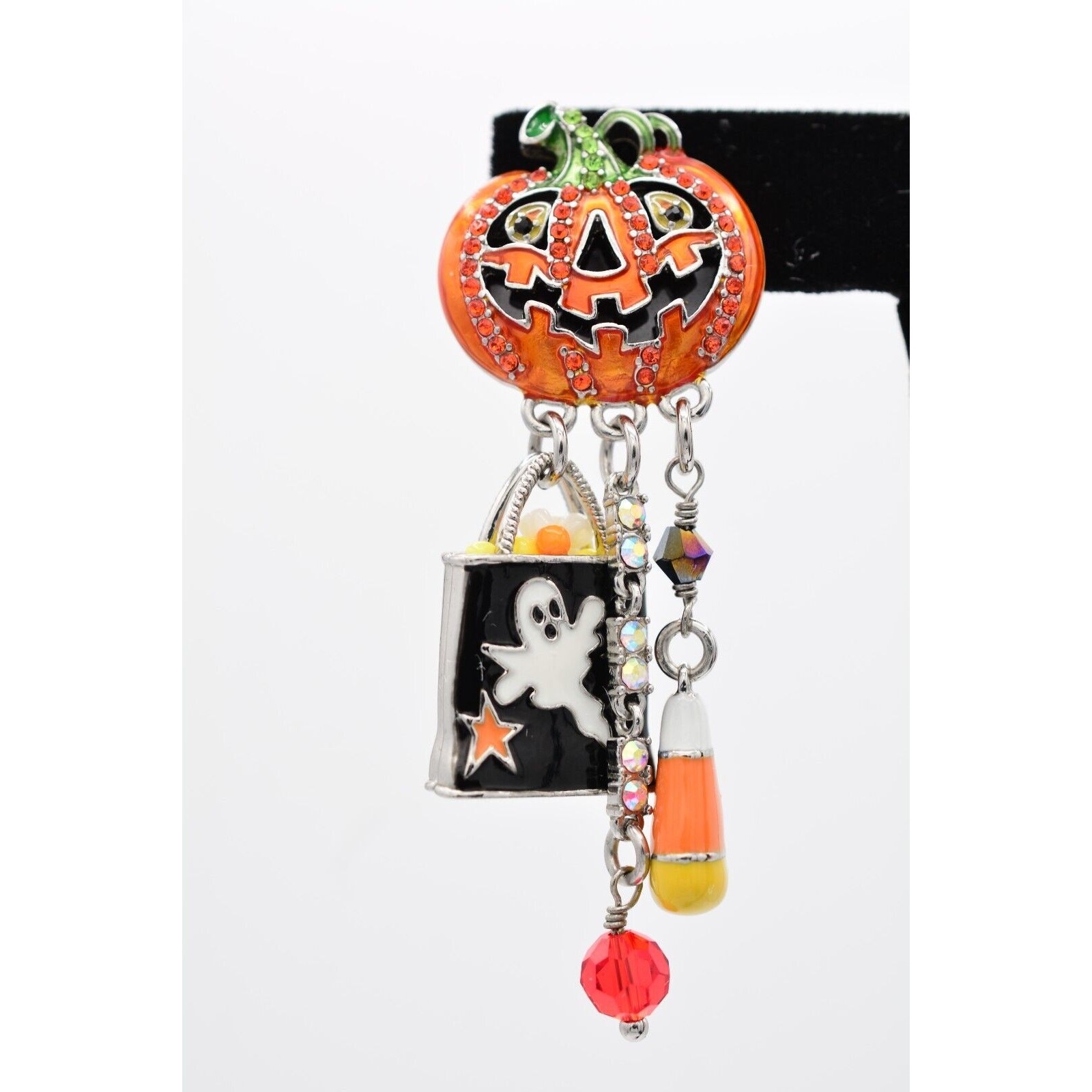 Ritzy Couture Esme Lunch Ritz Vintage Halloween Earrings Pumpkin Signed Bin1