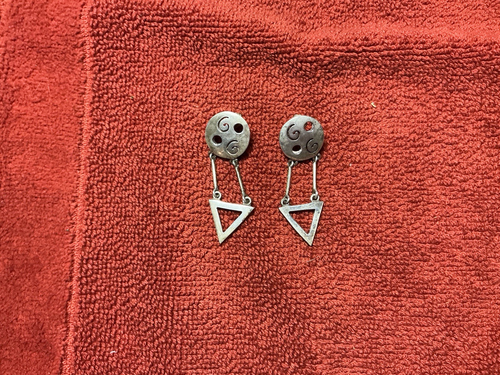Vintage Sterling Silver 925 Forbes Modernist Geometric earrings 10.92 G
