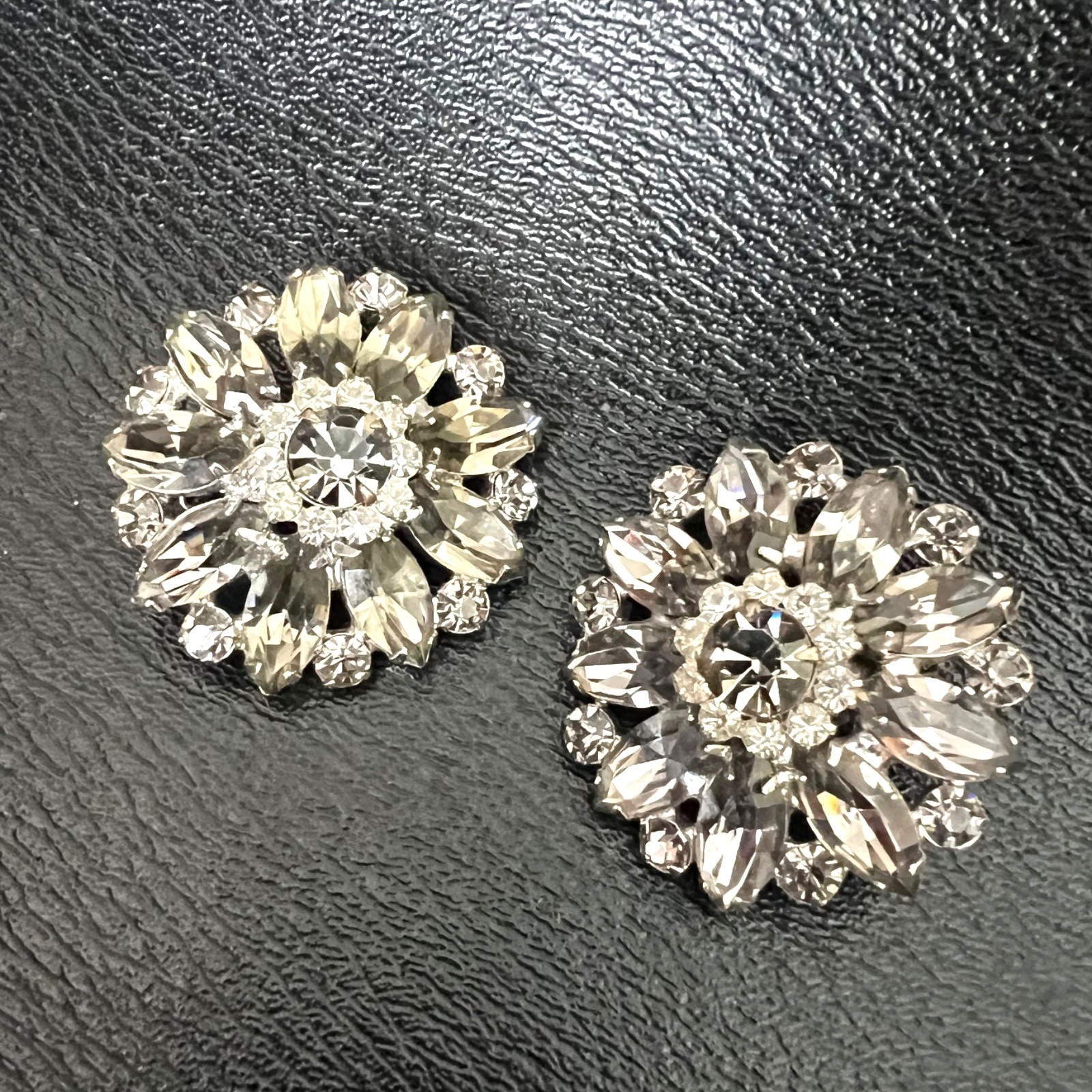 Vintage La Roco Art Deco Clear Crystal Rhinestone Bracelet Earrings Bracelet Set