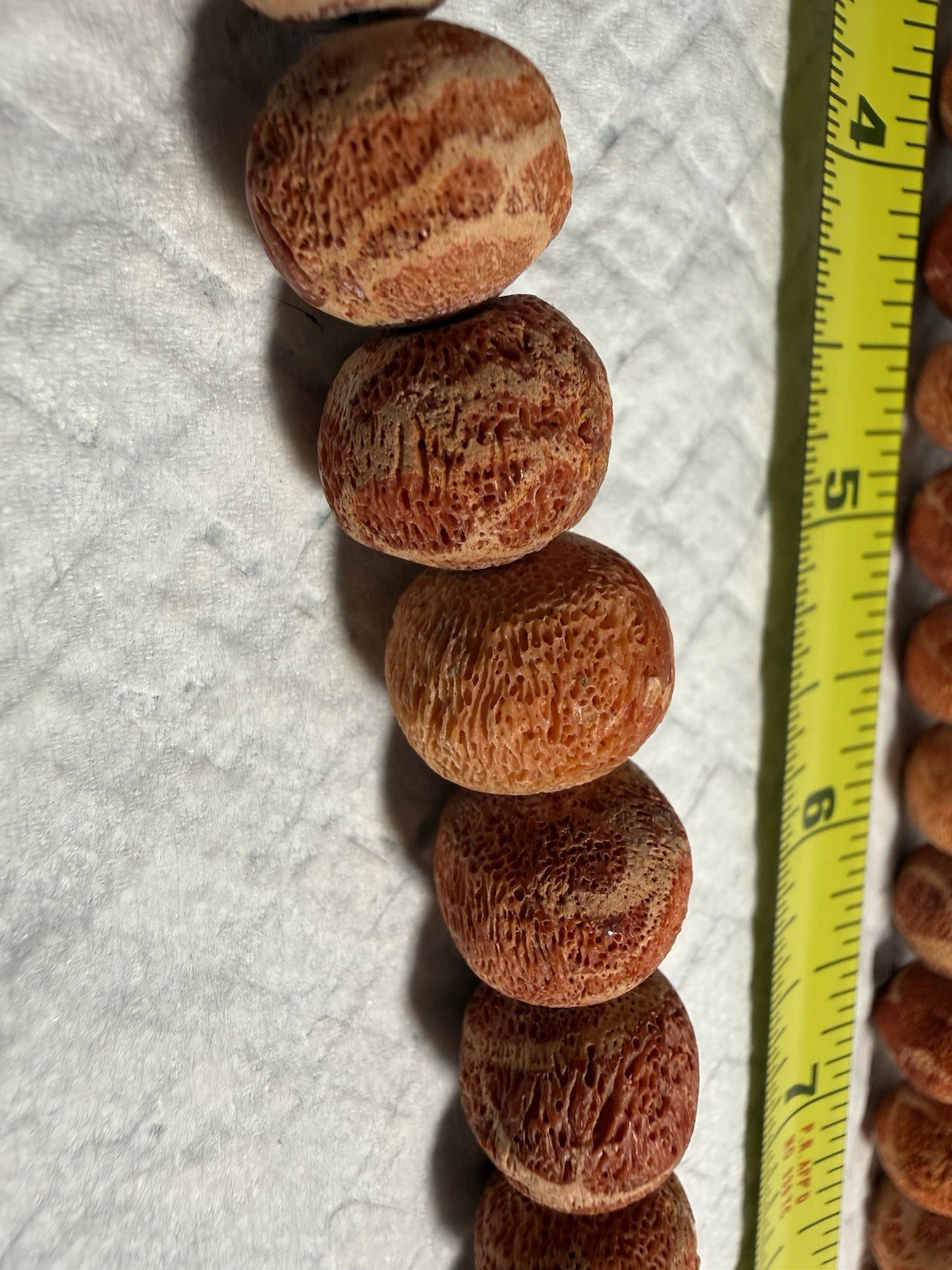 Vintage Sponge Coral Necklace 28″ Natural Strands Salmon Color 3/8″