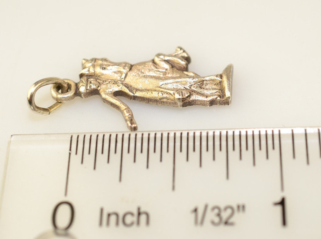 VINTAGE STERLING SILVER PAUL REVERE RIDING ON A HORSE CHARM BY HERALDICS