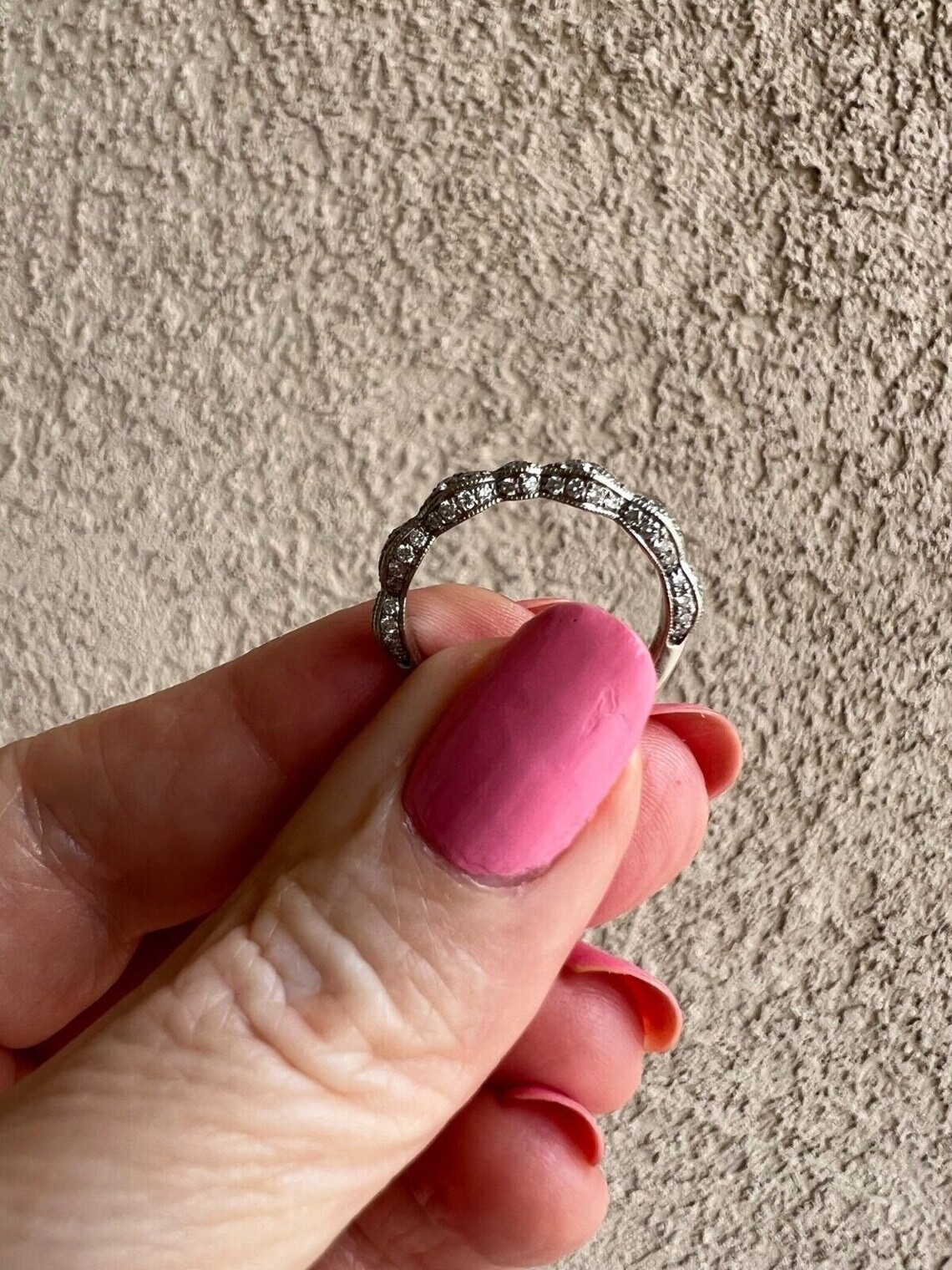 1/2CTW White Round Cut CZ Art Deco Antique Style Wedding Band Ring In 925 Silver