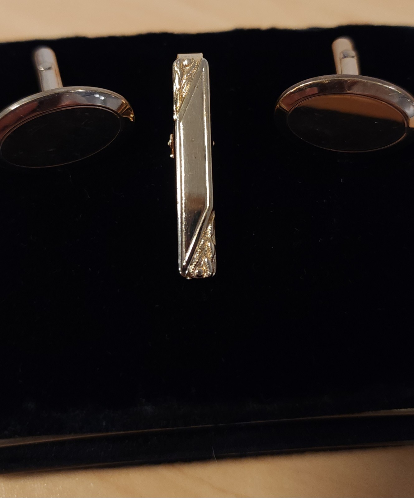 Vintage Swank 12K Gold Filled Cuff Links & Anson Tie Clip