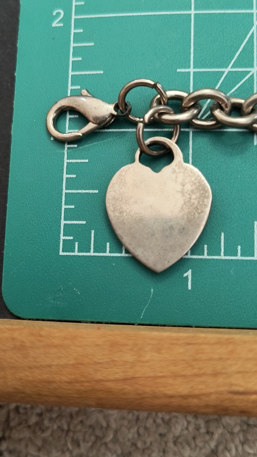Silver Tone Heart Charm Bracelet, Bold Style & Size – 8″ Long, Classic Link, Fob