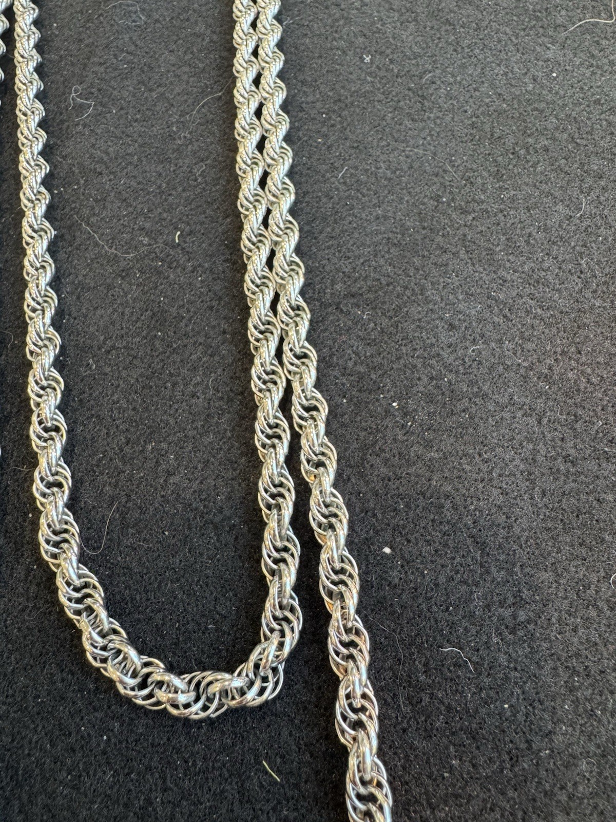 Vintage Silver Tone Monet 56” Chain Necklace