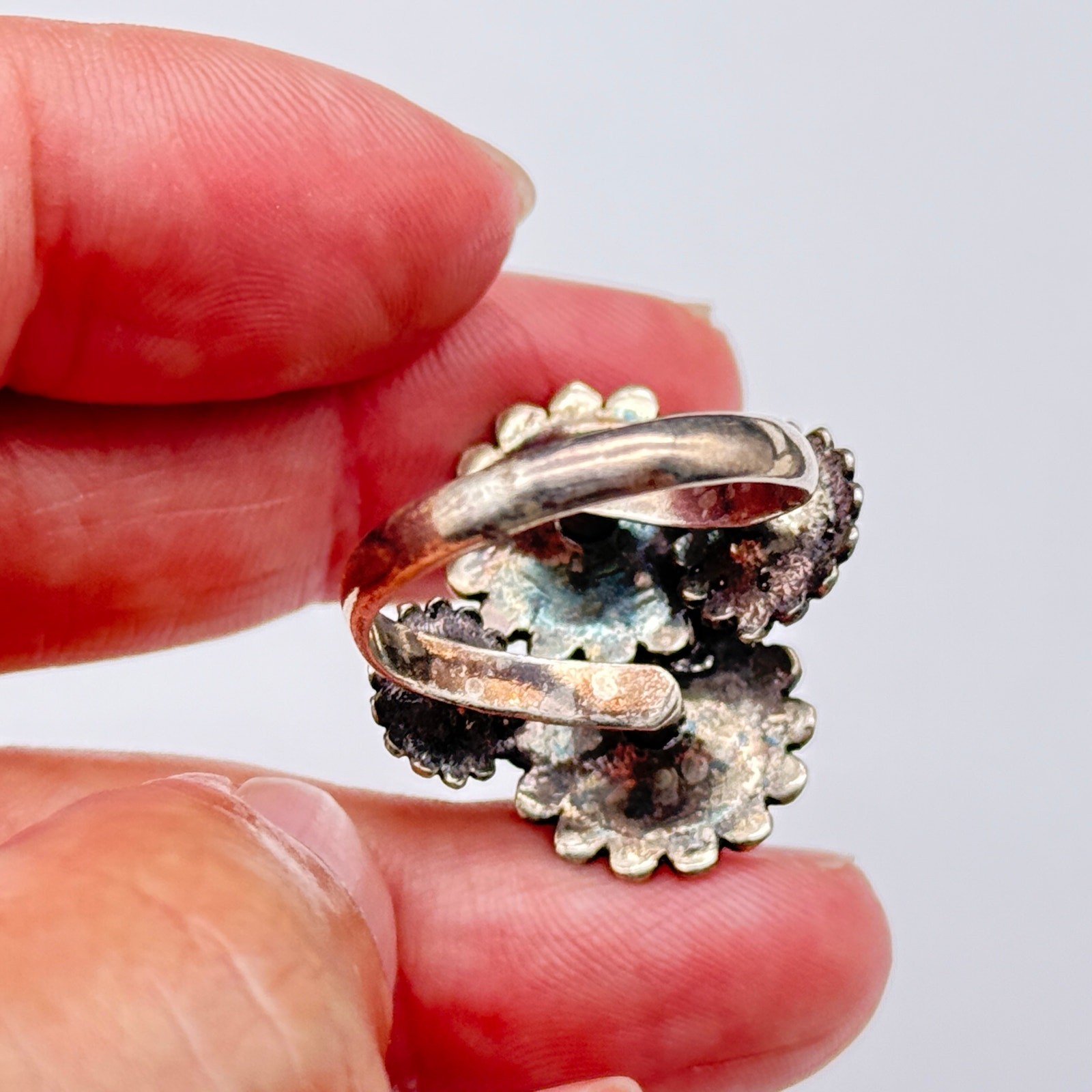 Vintage Daily Flower Sterling Silver Ring Size 10