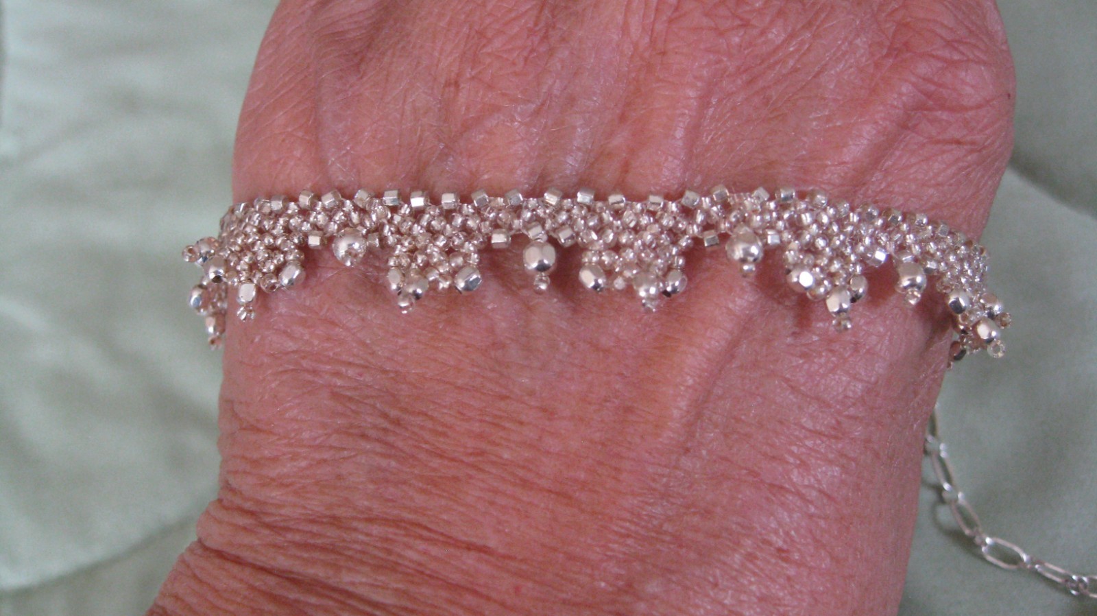 Vintage Sterling Silver Dangle Bead Necklace 16″ with 9″ extender Old Design