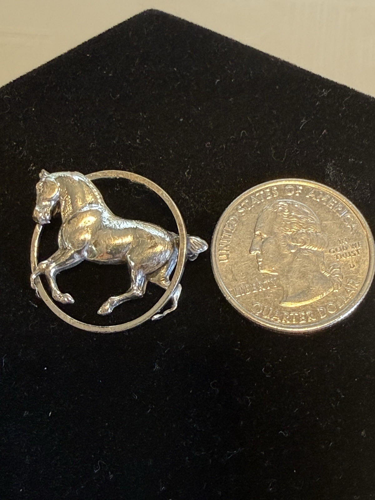 Vintage BEAU Sterling Silver Running Horse Brooch Pin