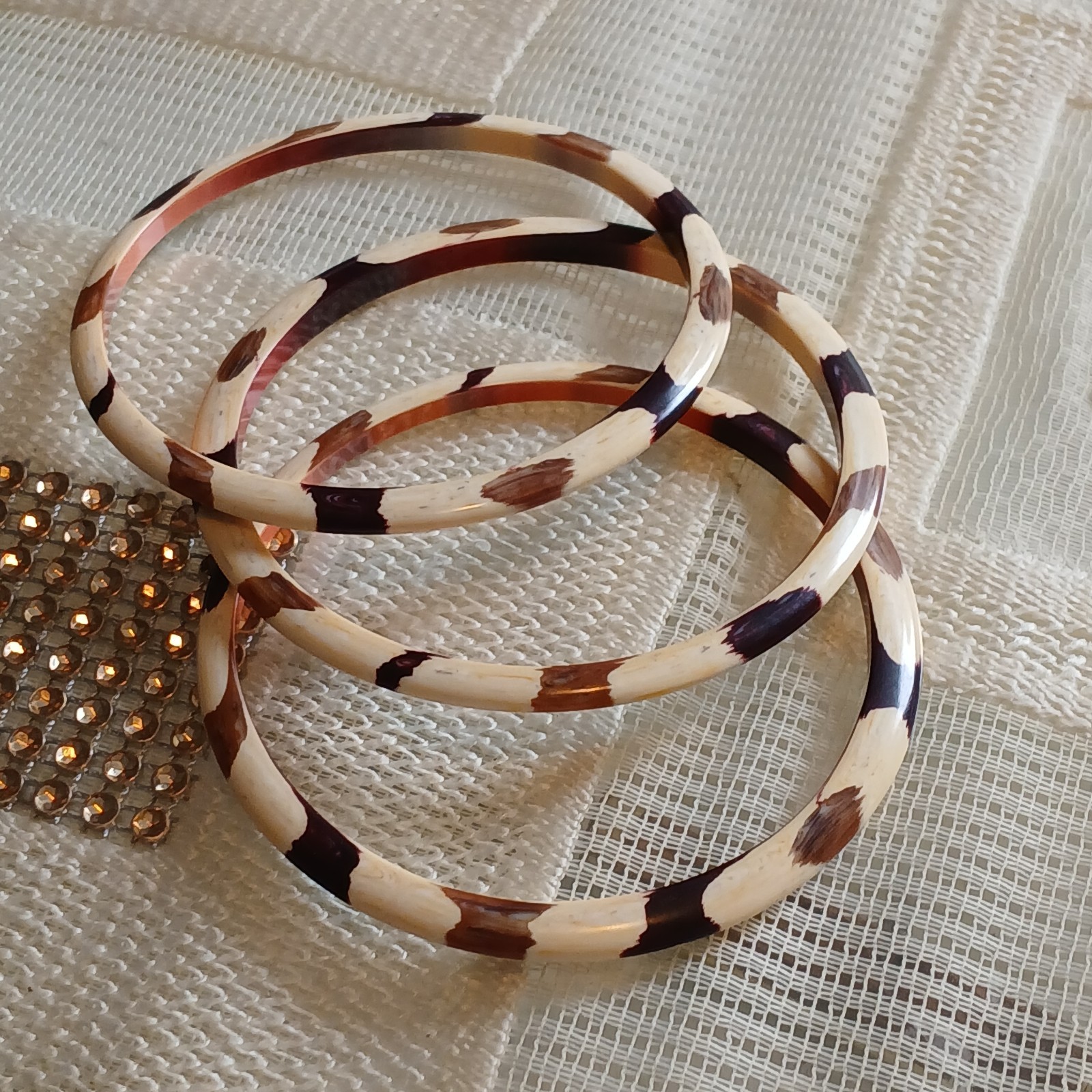 Vintage Plastic Bangles, Fall Colors, Autumn Bracelets Thanksgiving Set Of 3