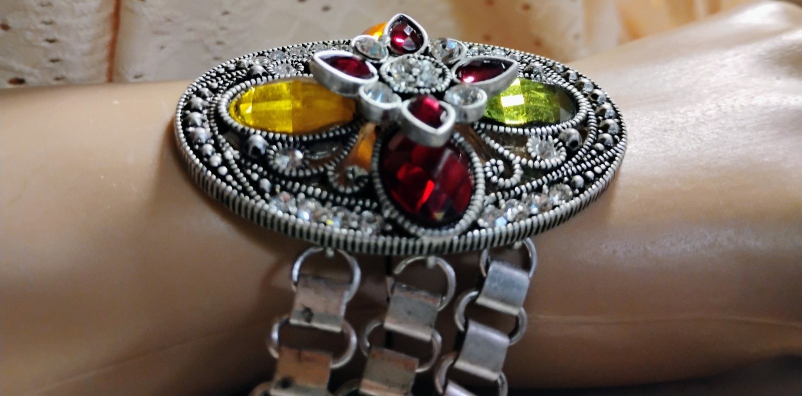 Stunning 23″ Czech Glass? Handmade Vintage Necklace & Matching Art Nouveau…