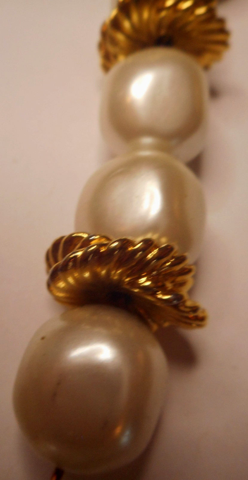 Vintage Signed ANNE KLEIN Chunky Faux Pearl Statement Necklace