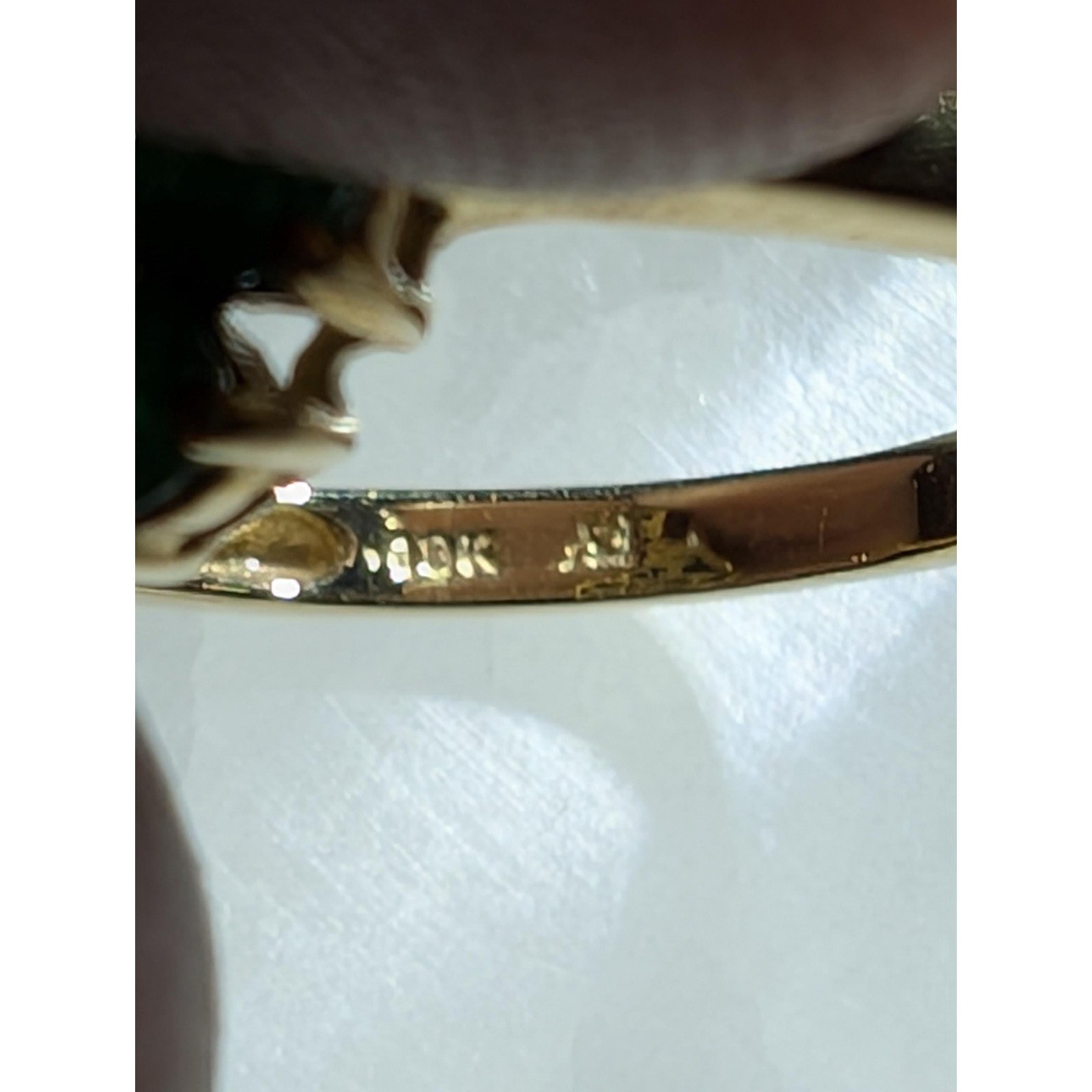 Vintage 18k Gold Emerald Ring Flower Estate Jewelry May Birthstone 6 3/4