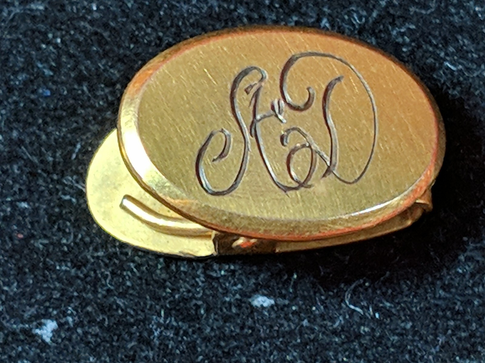 Antique Foster Bailey F & B Tie Clip Estate Engraved Initial Cuff Links Insignia
