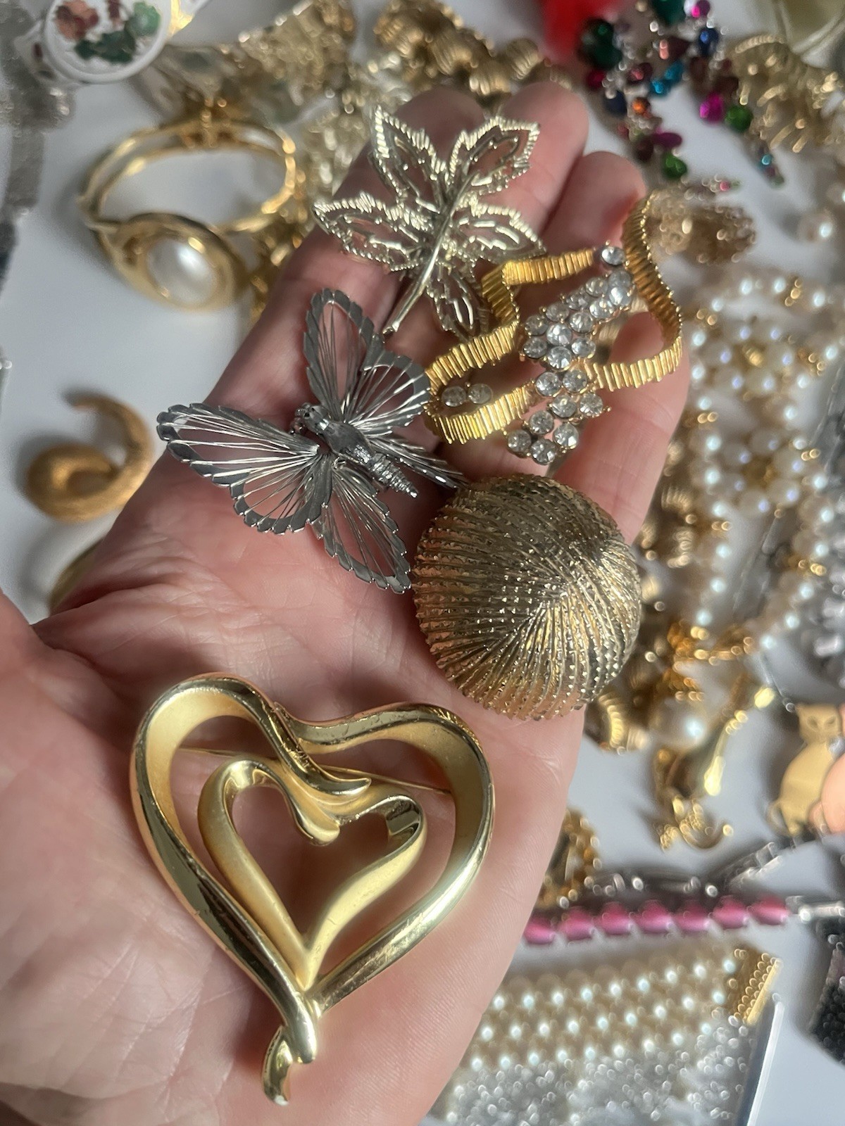 Vintage Jewelry Lot Monet AK LC Lauren Coro Lisner Green Crystal 1960-90’s