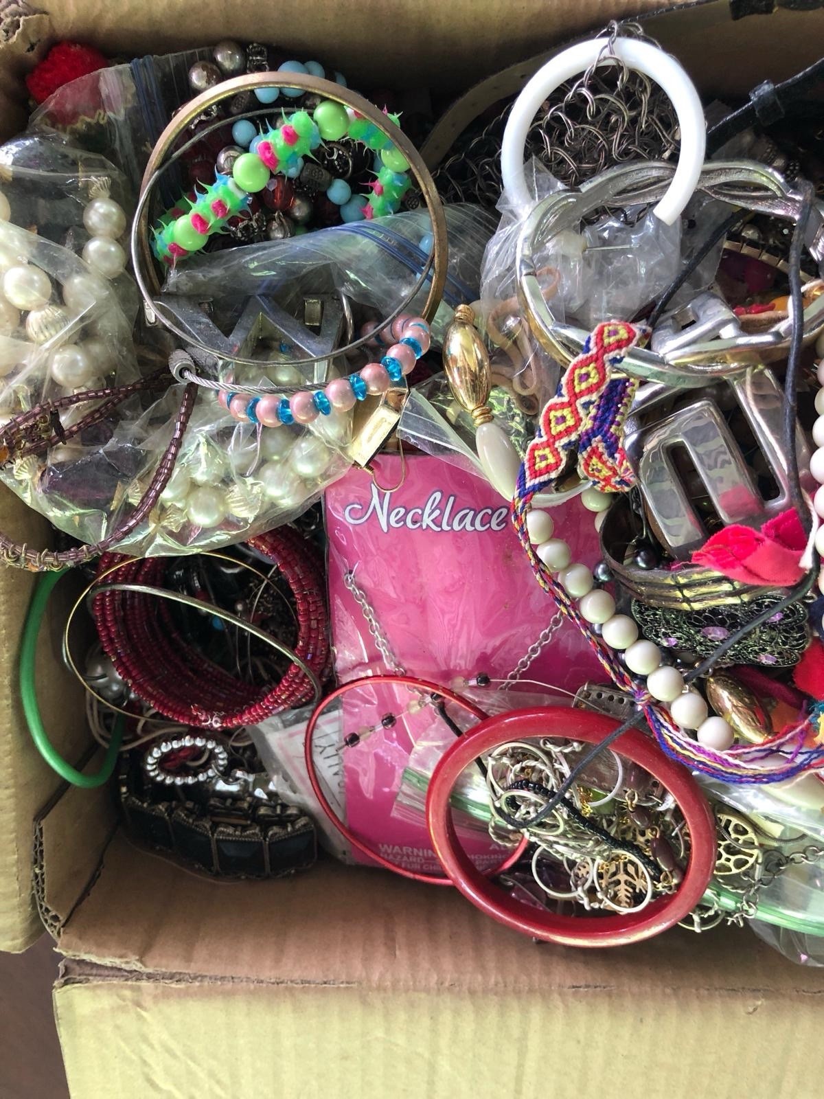 Huge Lot of Vintage to Modern Costume JEWELRY Lot Mixed Tangled , Crafted 14lb