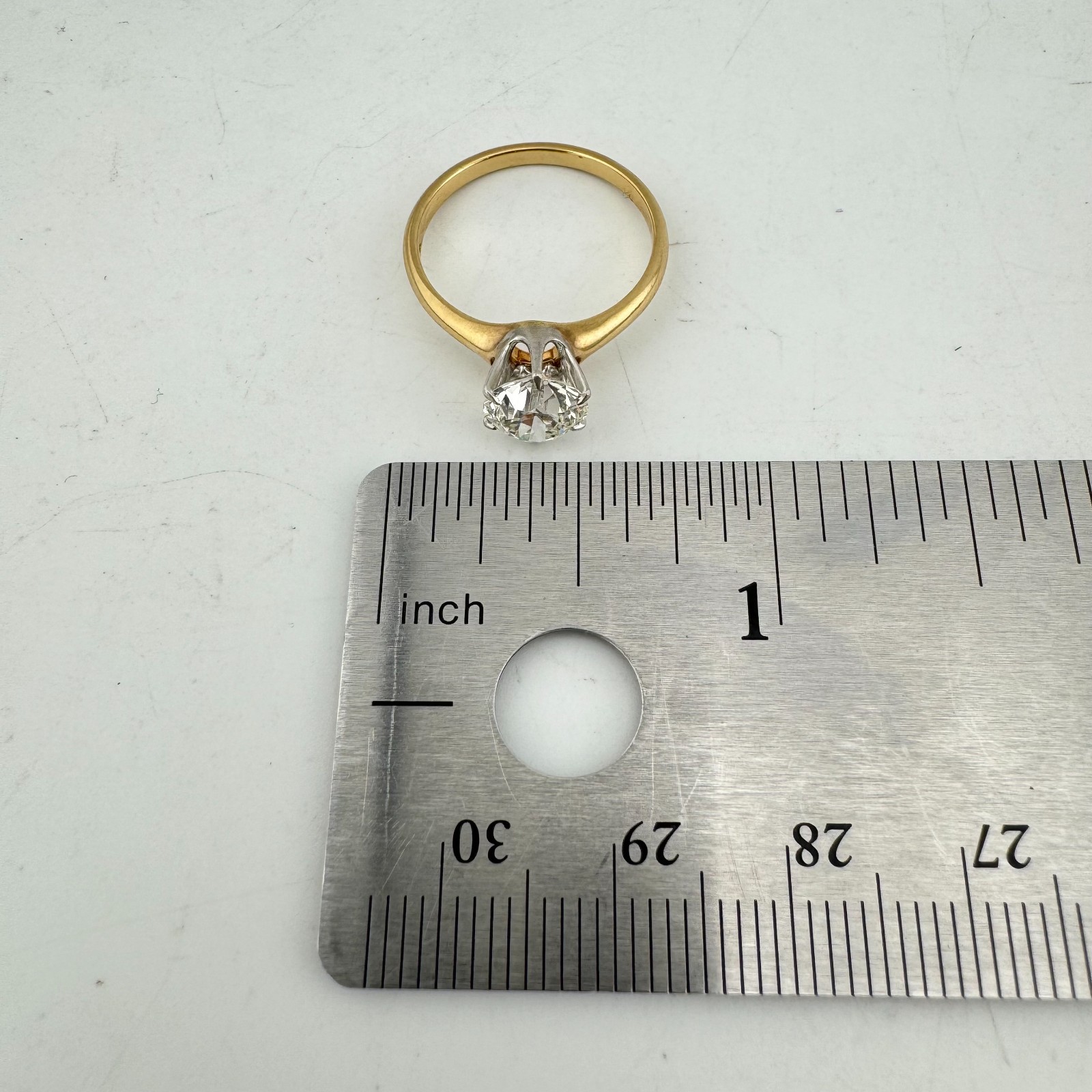 Stunning Antique 1.28ct Old European Cut Diamond Solitaire Ring in 14K Gold