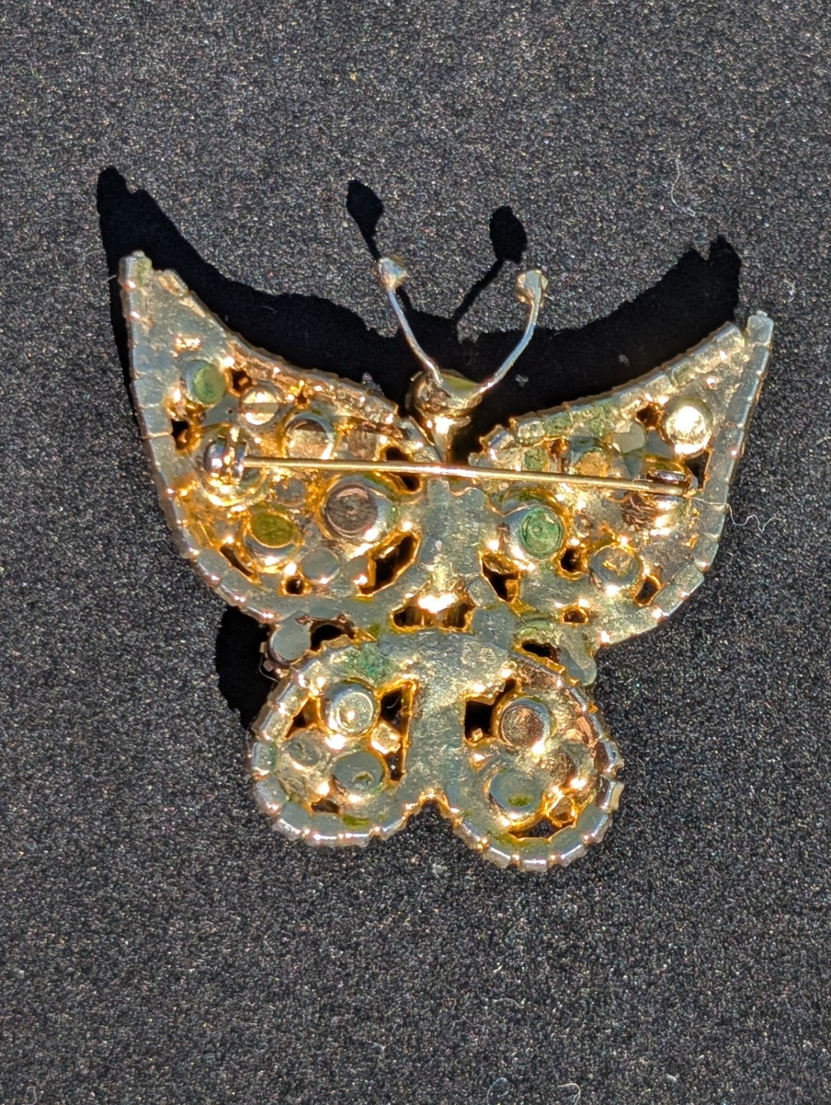 Juliana Delizza & Elster D&E Rhinestone Butterfly Brooch Pin Book Piece Autumn