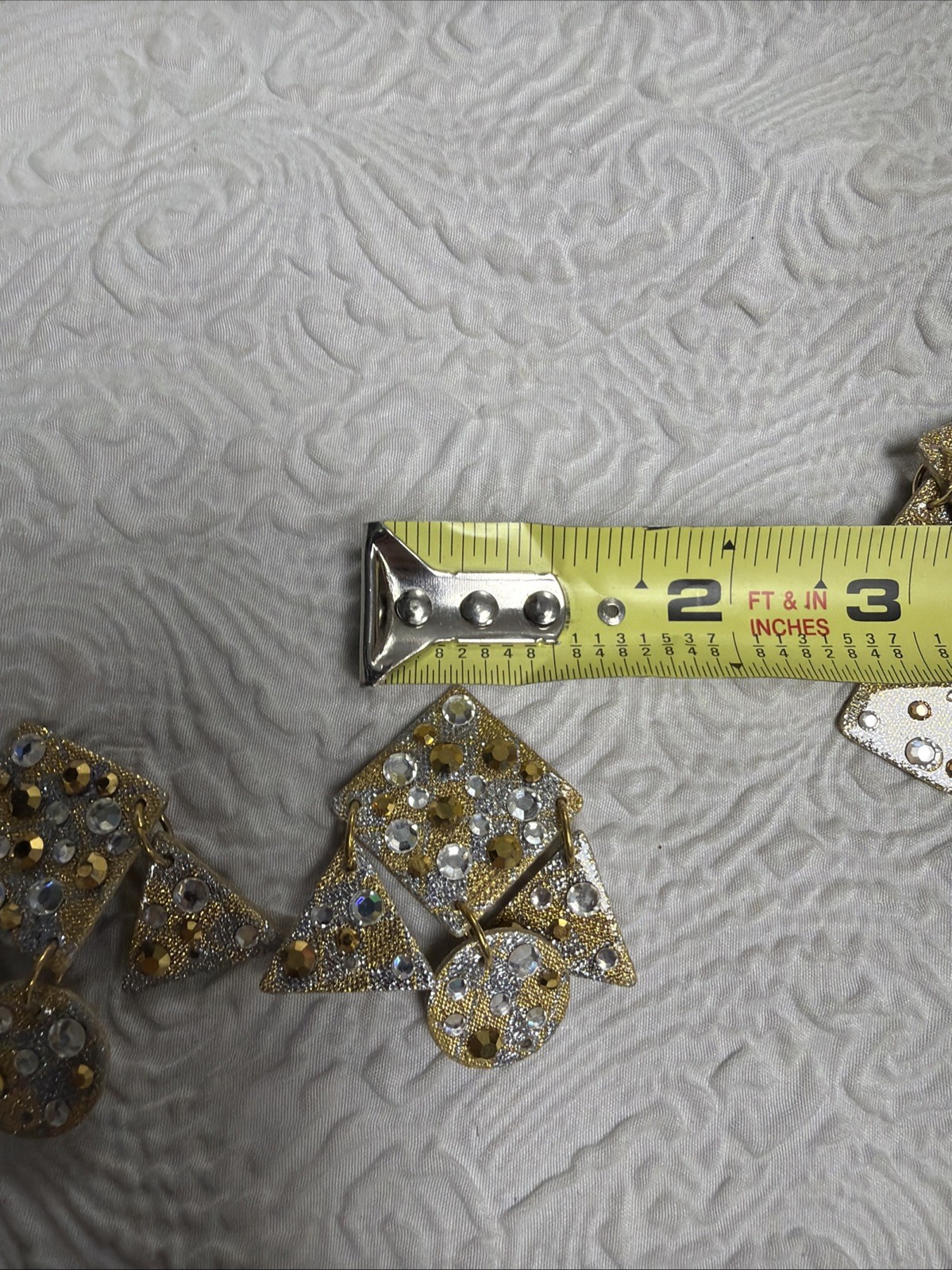 Vintage 1980s (2) MAM Retro Style Glitzy Chimes Clip Dangle Earrings Geometric