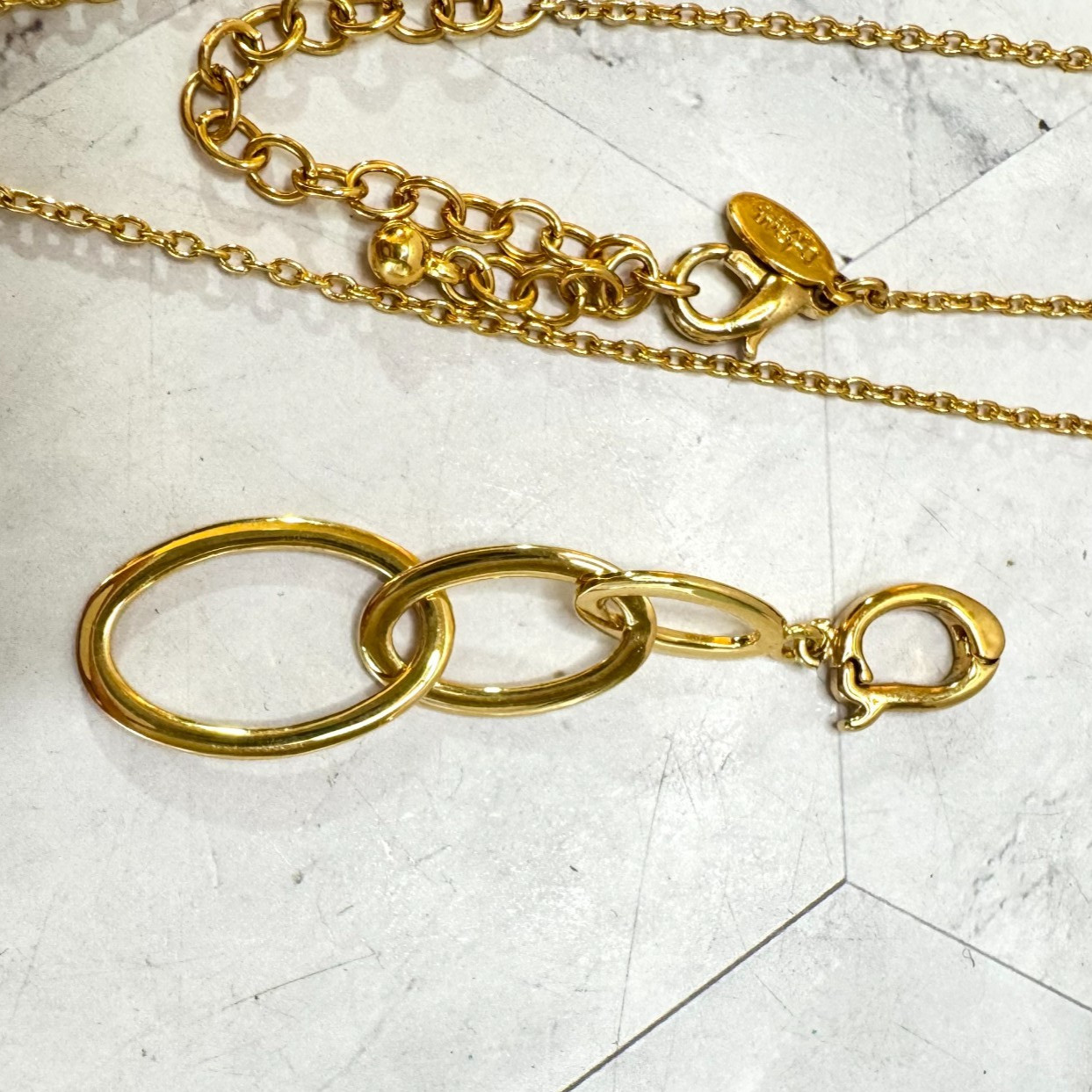 Vtg Joan Rivers Classics Collection Necklace Earrings Interchangeable Gold Tone