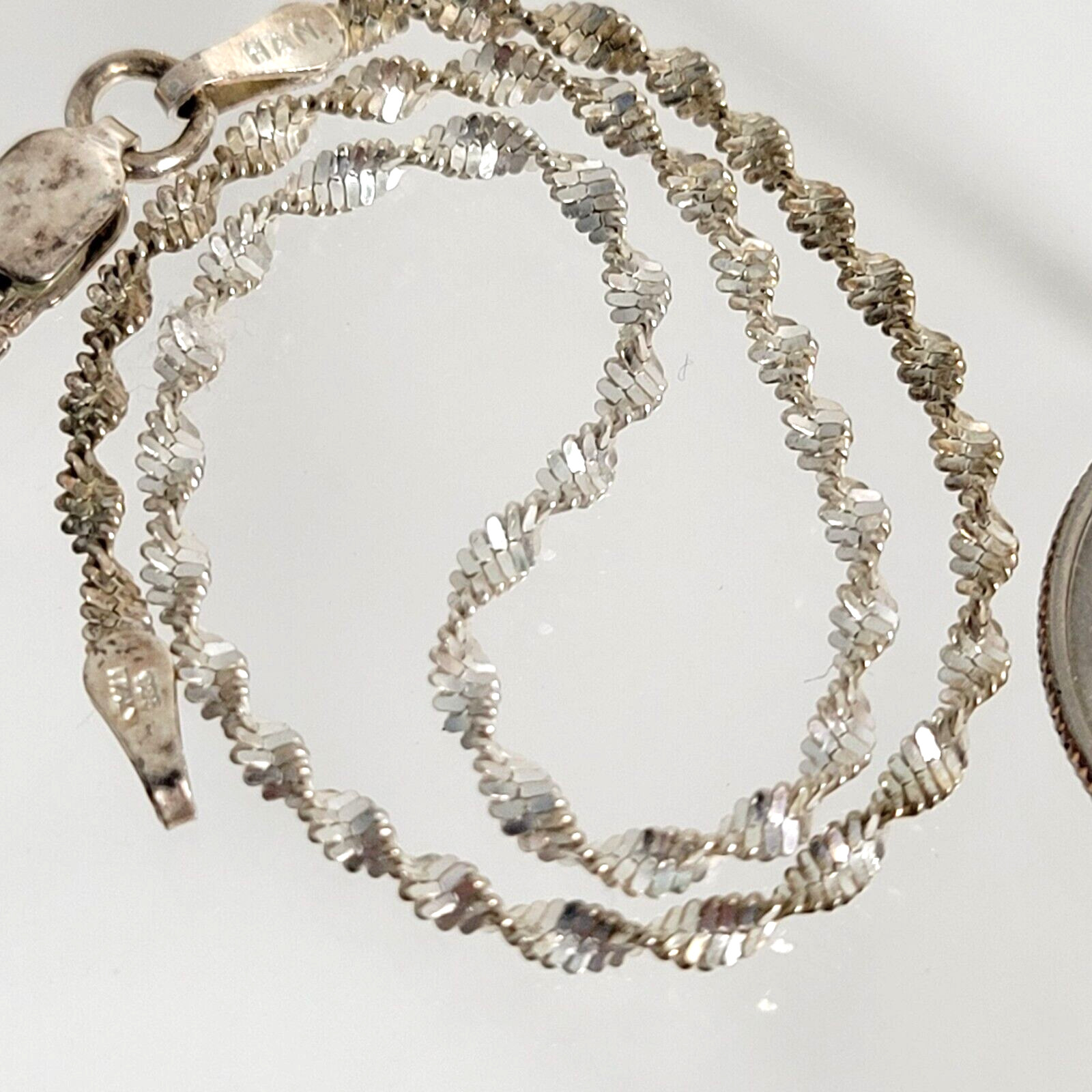 Vintage HAN 925 Italy Sterling Silver Bracelet 7.5″ Dainty Twist Chain 1.7g