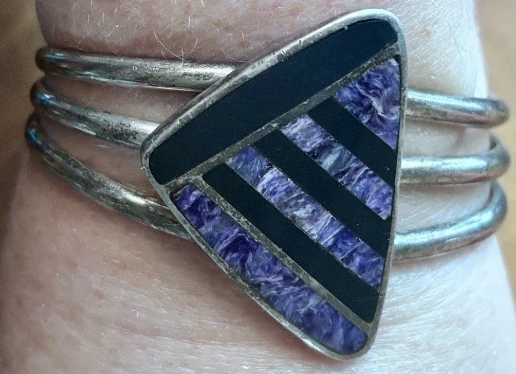 Navajo Inlay Wes Willie Silver 44g Bracelet Artist Very Rare Southwestern Signed
