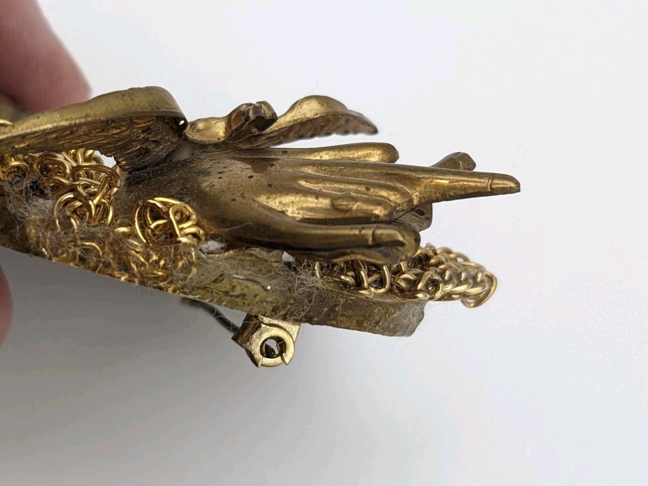 Steampunk John Wind MAXIMAL ART Brooch — Watch Face, Eagle, Hand, Leaf