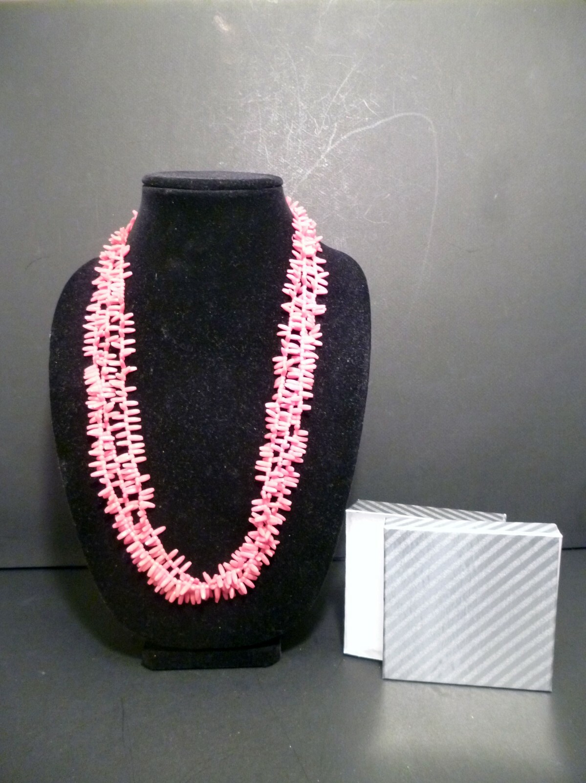 Salmon Color 26″ THREE Strand 10mm Beads Sicilian Sciacca Coral Necklace 2366