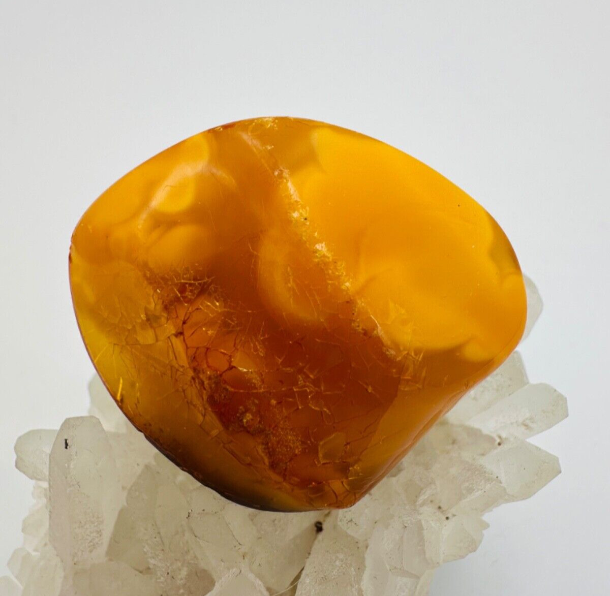 Vintage Baltic Amber Brooch Egg yolk USSR 1970s
