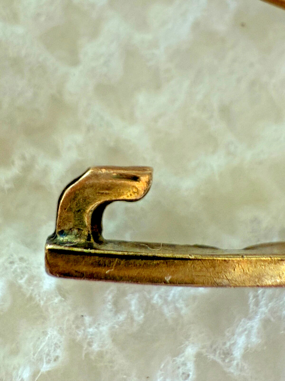 Etched gold or gold-filled baby beauty Victorian Edwardian safety clasp pin