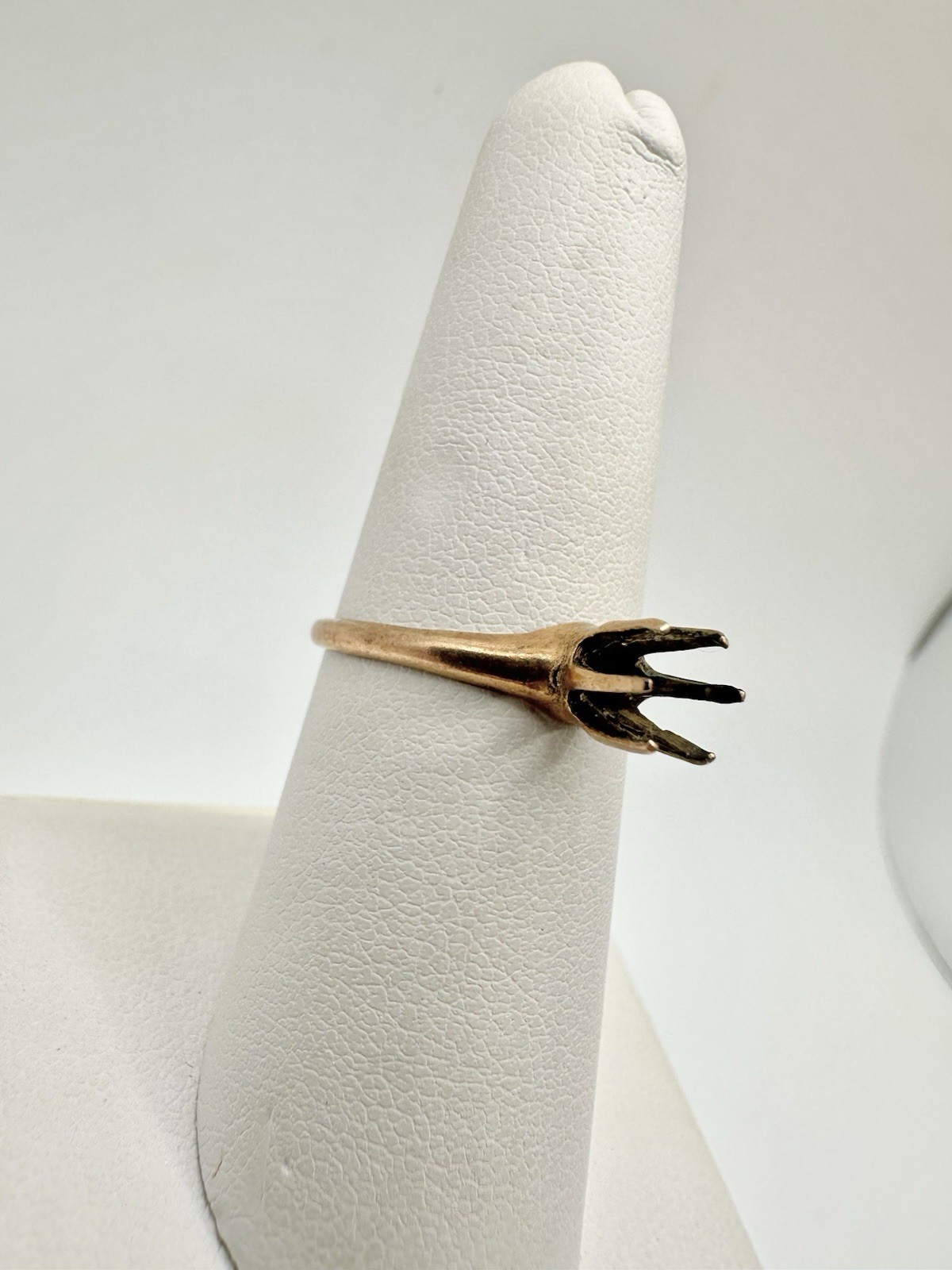 Antique Victorian Gold Shell Claw Prong Setting Ring SZ6.75 Repair No Stone Read