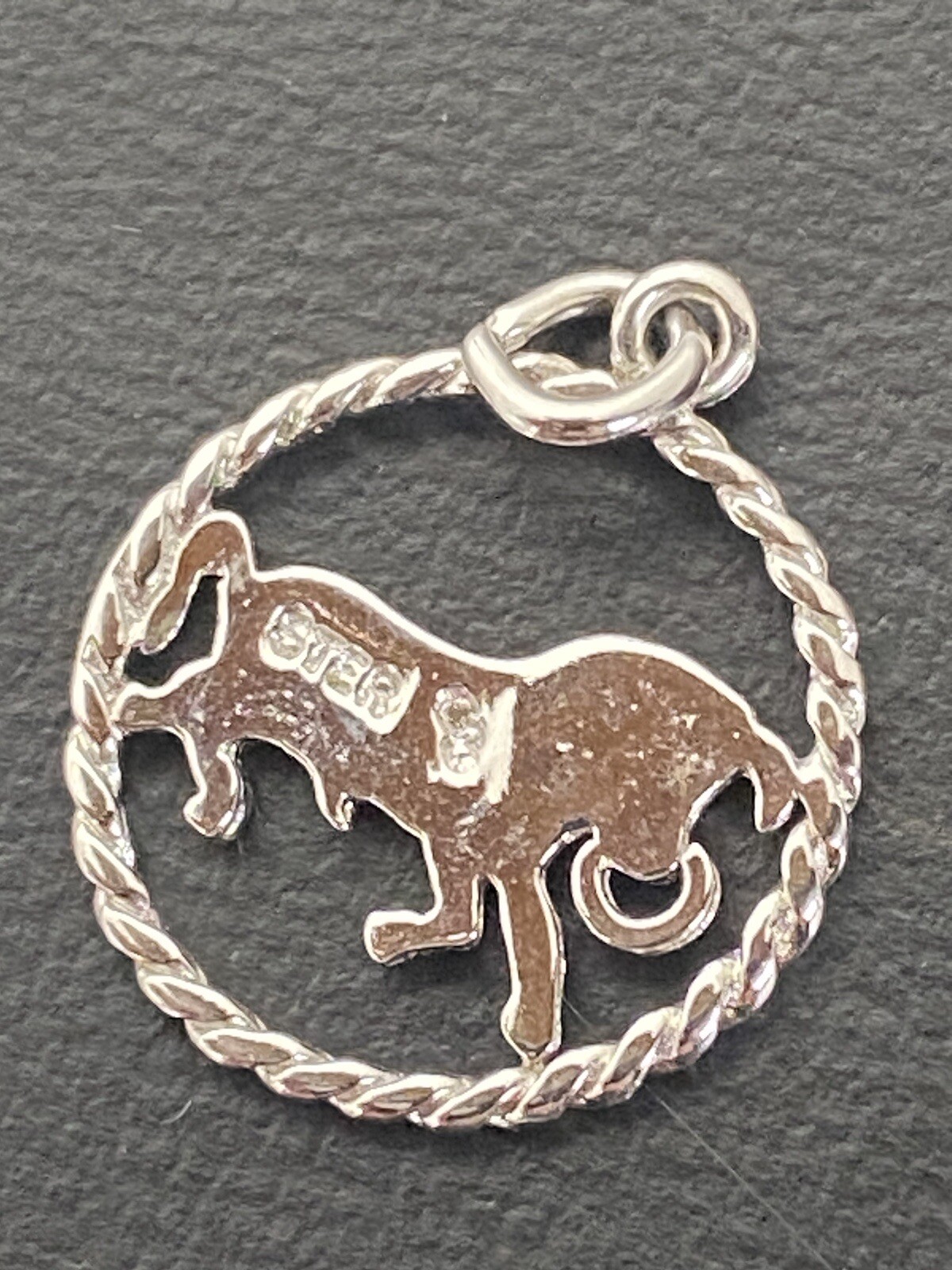 Vintage Sterling Slver Charm Bull Fight Taurus Cut Out