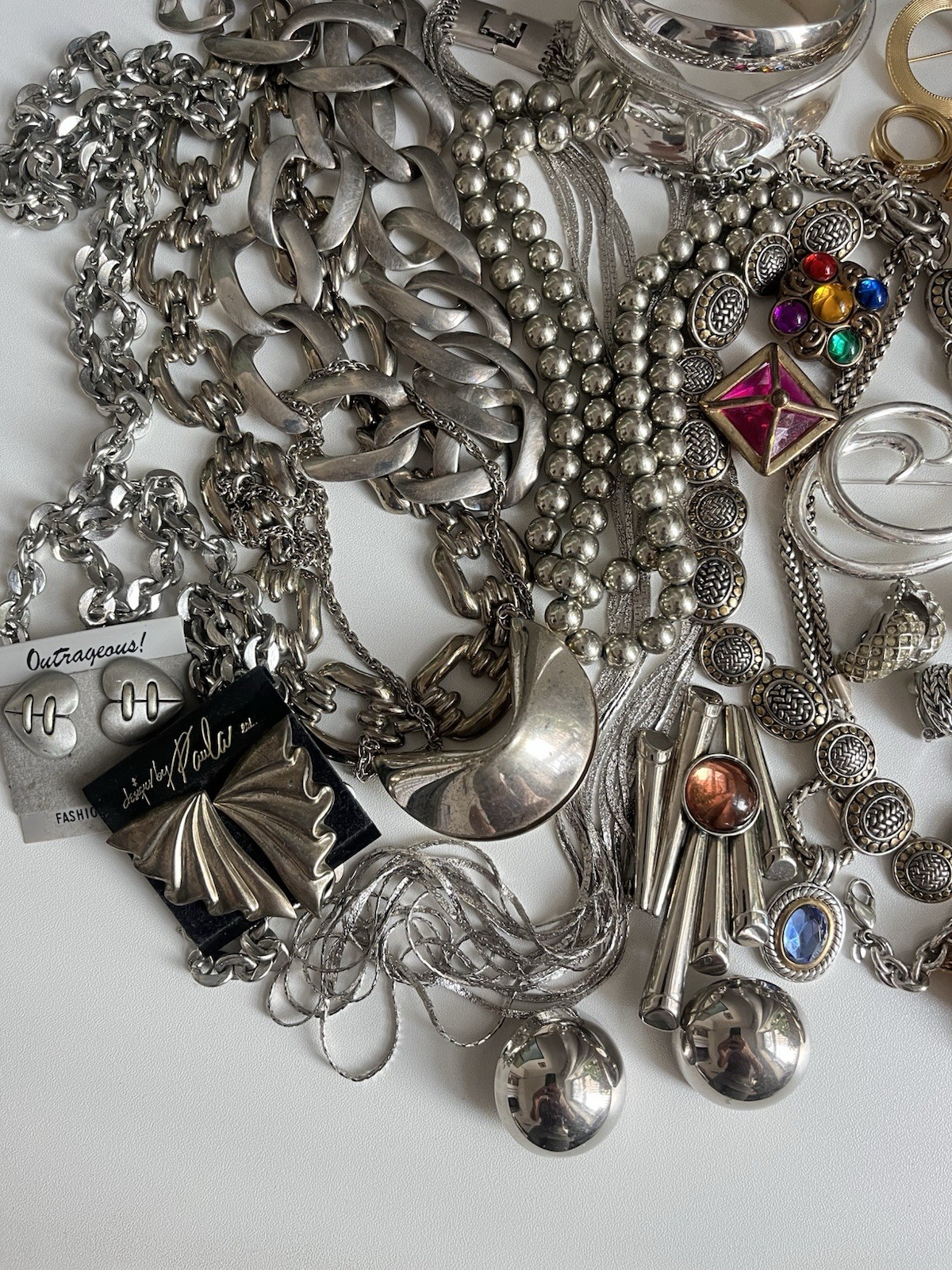 Vintage Jewelry Lot Monet Trifari Art Brooch Necklace Earrings 1960-1990’s